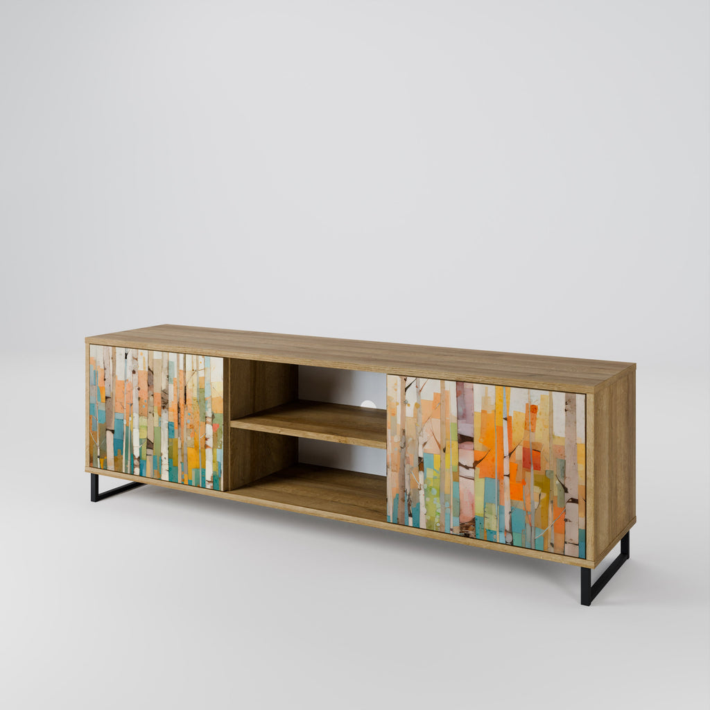 BIRCH KALEIDOSCOPE TV-Ständer mit 2 Türen in Eichenoptik
