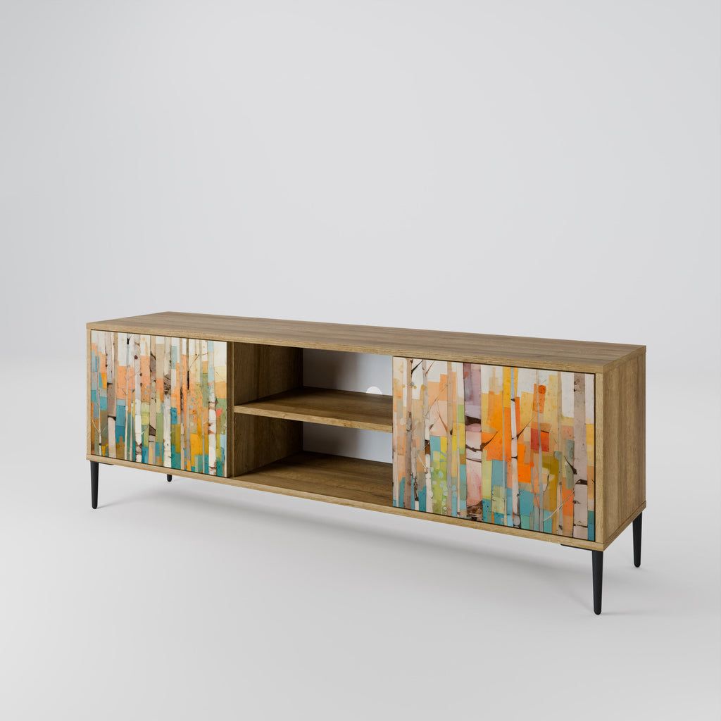 BIRCH KALEIDOSCOPE TV-Ständer mit 2 Türen in Eichenoptik