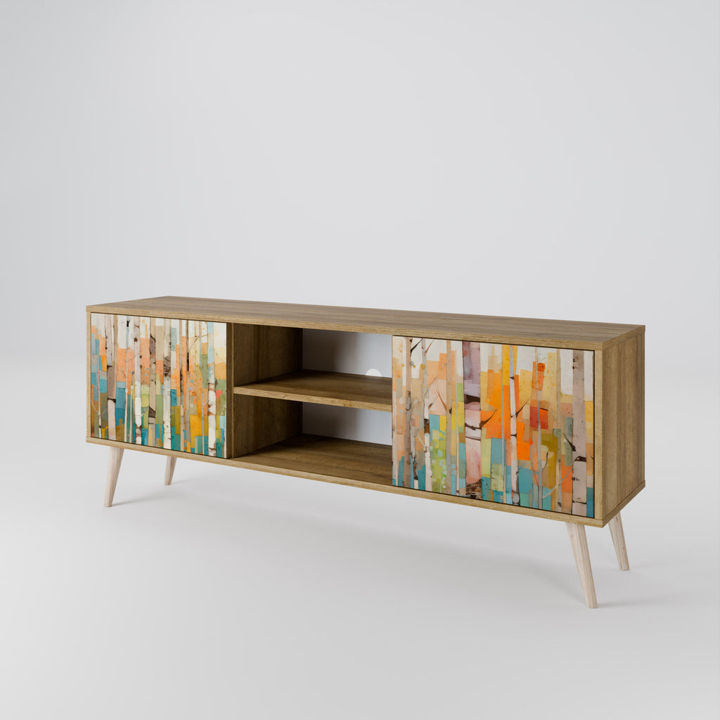 BIRCH KALEIDOSCOPE TV-Ständer mit 2 Türen in Eichenoptik