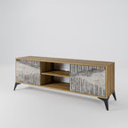 GRAIN LINES 2-Door TV Stand in Oak Effect