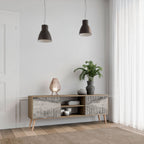 GRAIN LINES 2-Door TV Stand in Oak Effect