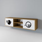 BLACK AND WHITE COMBINATION TV-Lowboard mit 2 Türen in Eiche-Optik