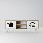 BLACK AND WHITE COMBINATION TV-Lowboard mit 2 Türen in Eiche-Optik