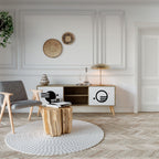 BLACK AND WHITE COMBINATION TV-Lowboard mit 2 Türen in Eiche-Optik