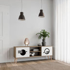 BLACK AND WHITE COMBINATION TV-Lowboard mit 2 Türen in Eiche-Optik