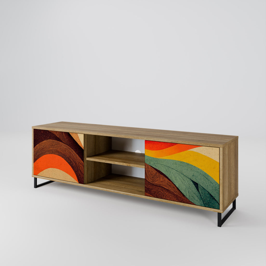 COLORFUL STRANDS 2-türiger TV-Ständer in Eichenoptik