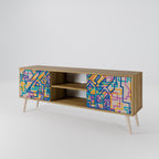 MEMORIES MAP 2-Door TV Stand in Oak Effect