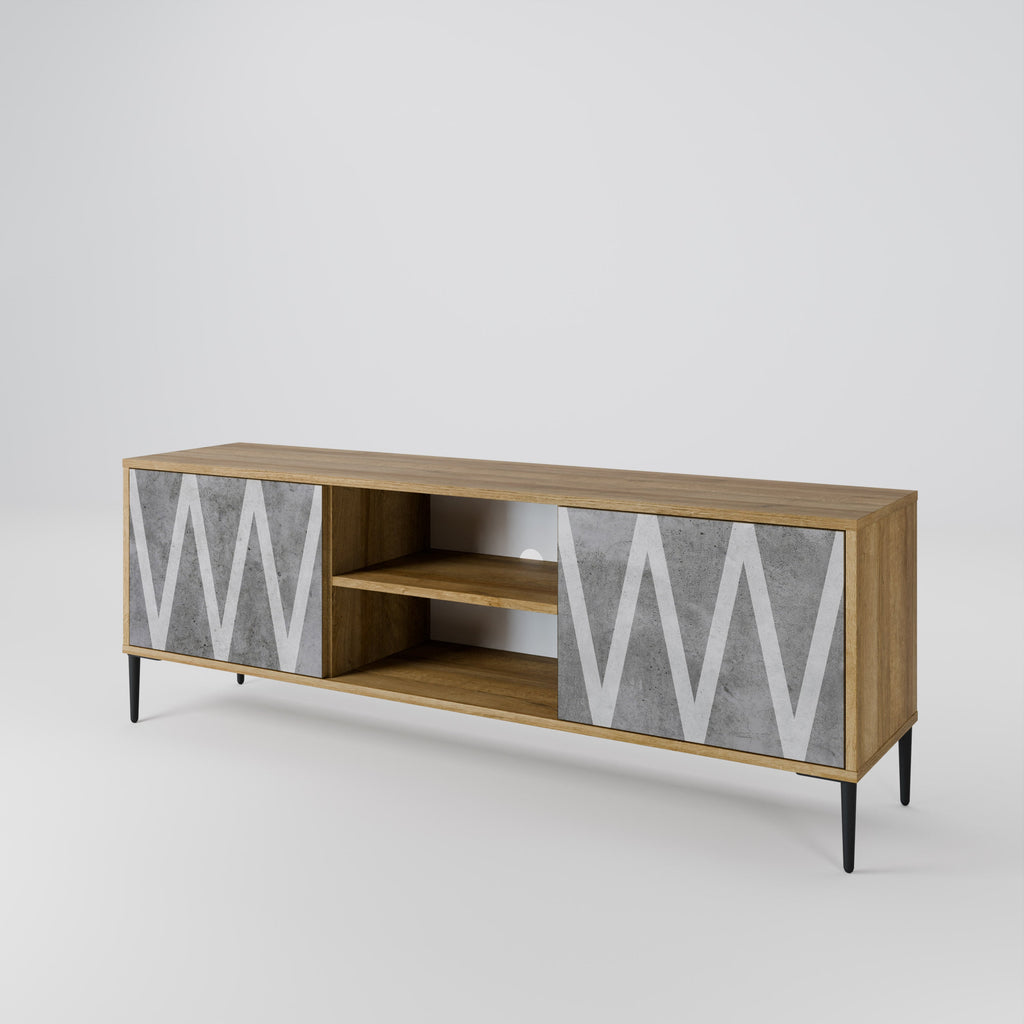 SOLID ZIG ZAG 2-türiger TV-Ständer in Eichenoptik