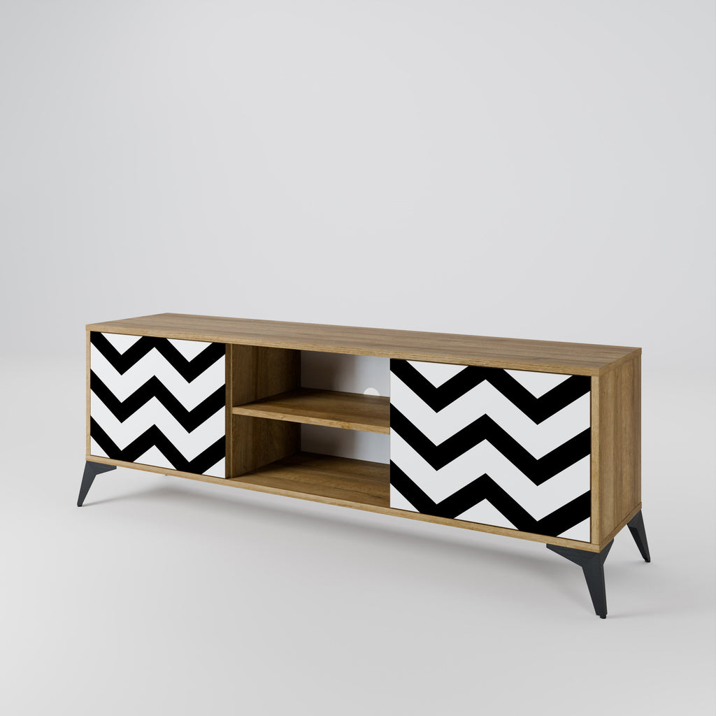 CLASSIC ZIG ZAG 2-türiger TV-Ständer in Eichenoptik