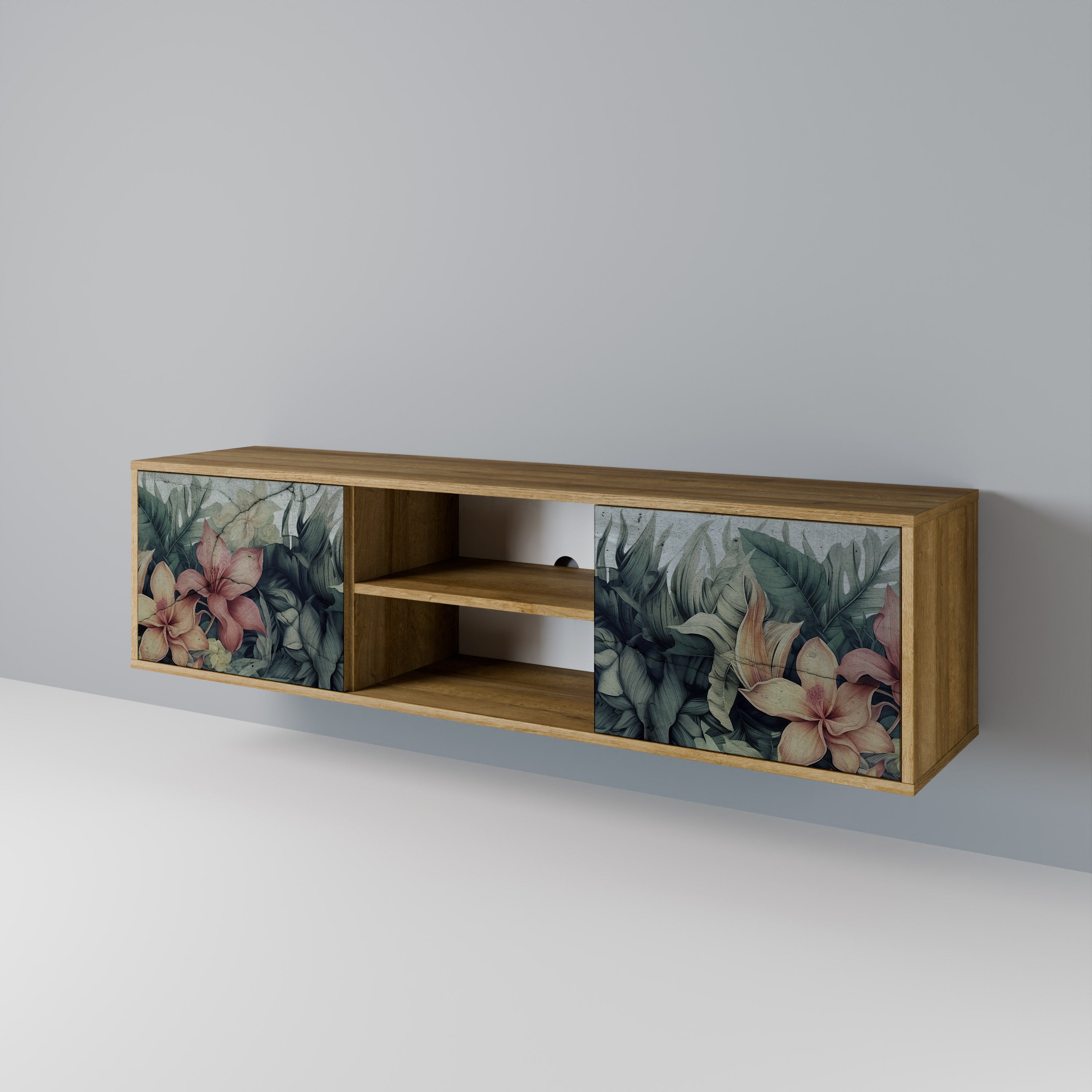 HEAVENLY BLOOM 2-türiger TV-Ständer in Eichenoptik