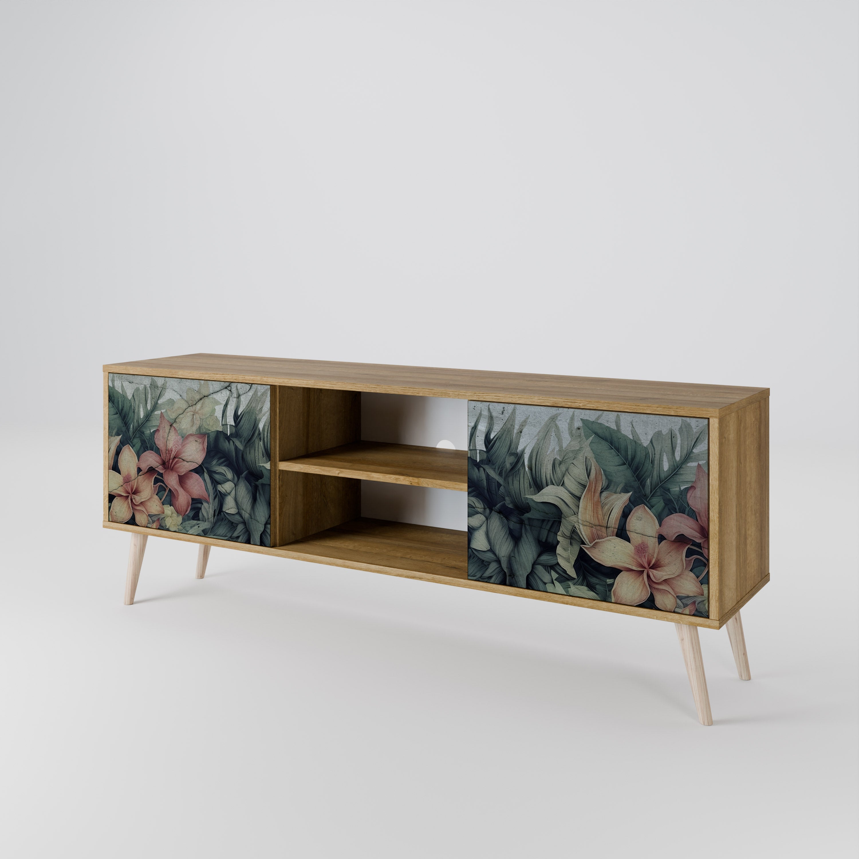 HEAVENLY BLOOM 2-türiger TV-Ständer in Eichenoptik
