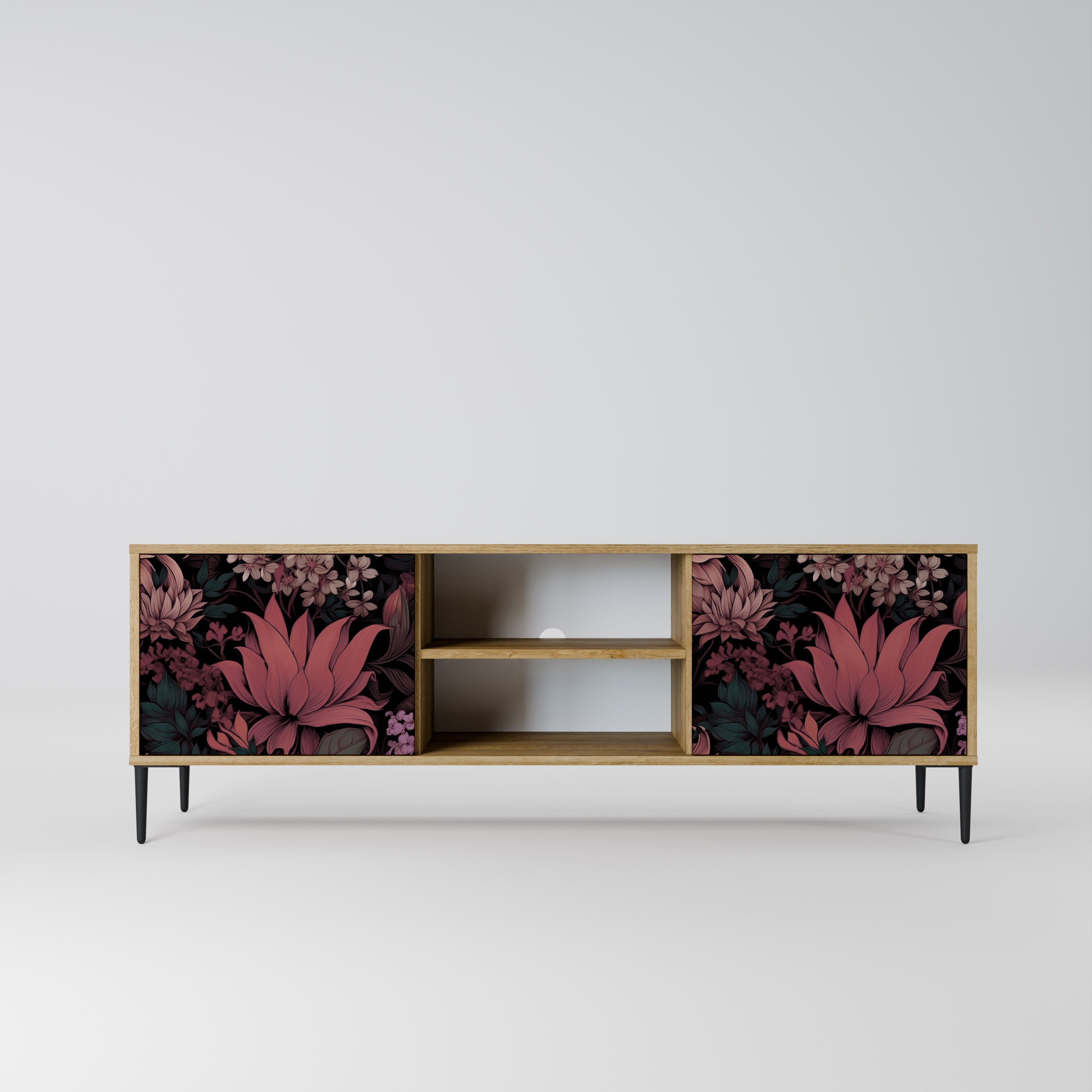 FLORAL WHISPER 2-türiger TV-Ständer in Eichenoptik