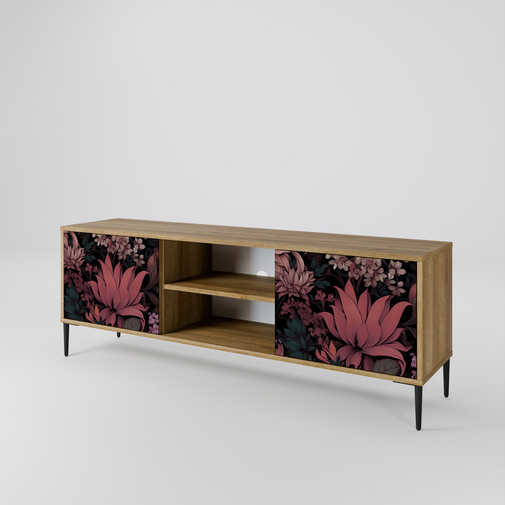 FLORAL WHISPER 2-türiger TV-Ständer in Eichenoptik