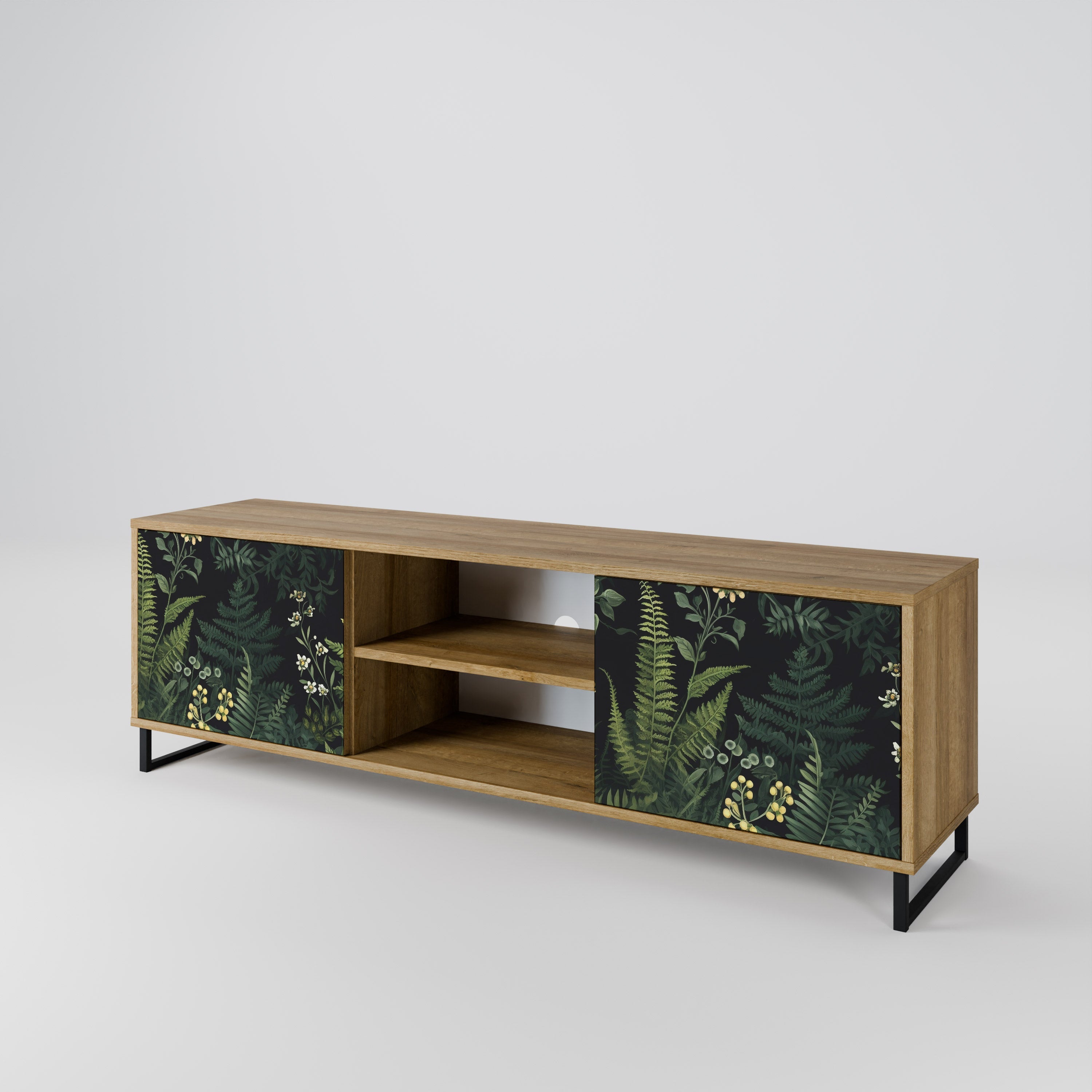 FERN FLOWERS 2-türiger TV-Ständer in Eichenoptik