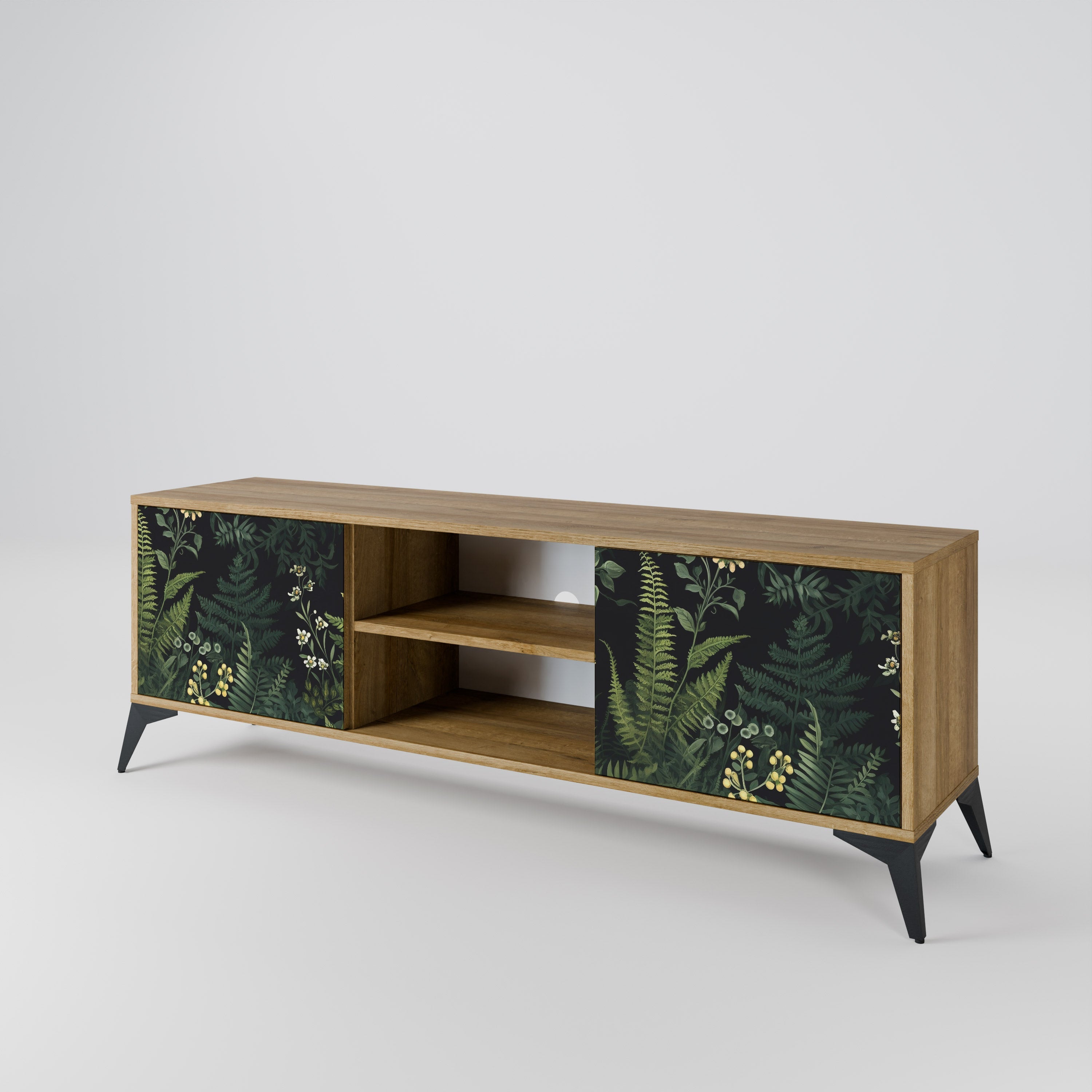 FERN FLOWERS 2-türiger TV-Ständer in Eichenoptik