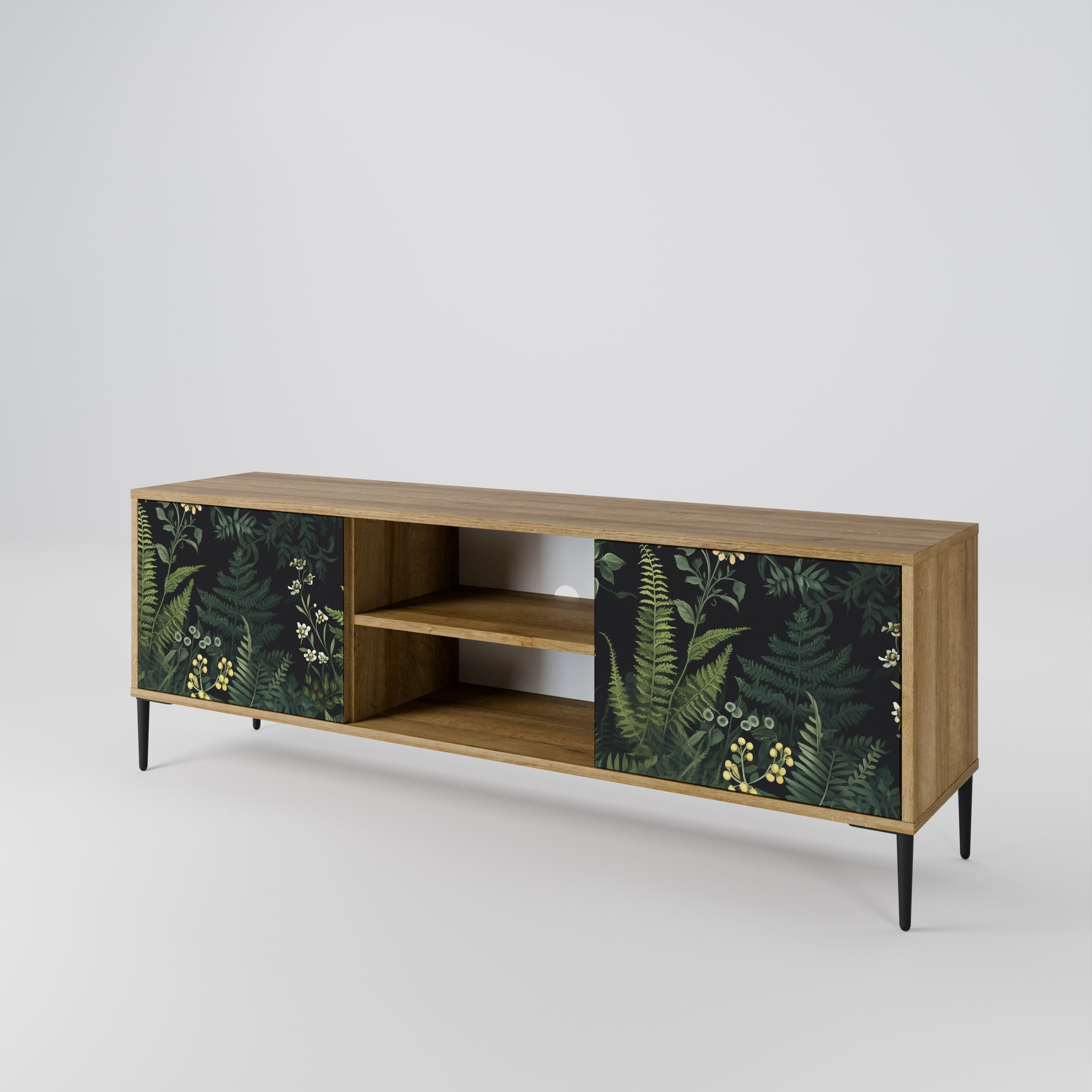 FERN FLOWERS 2-türiger TV-Ständer in Eichenoptik