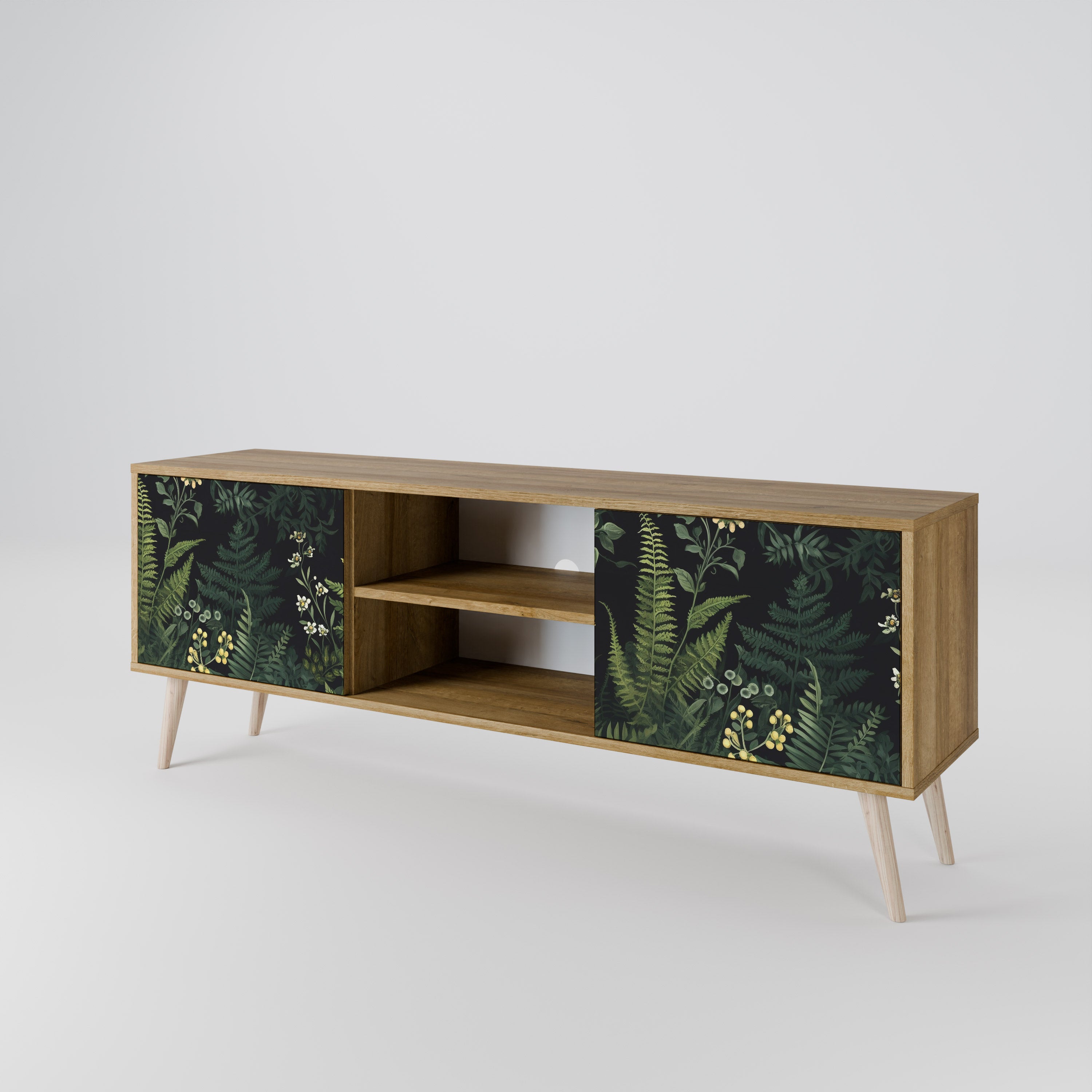 FERN FLOWERS 2-türiger TV-Ständer in Eichenoptik