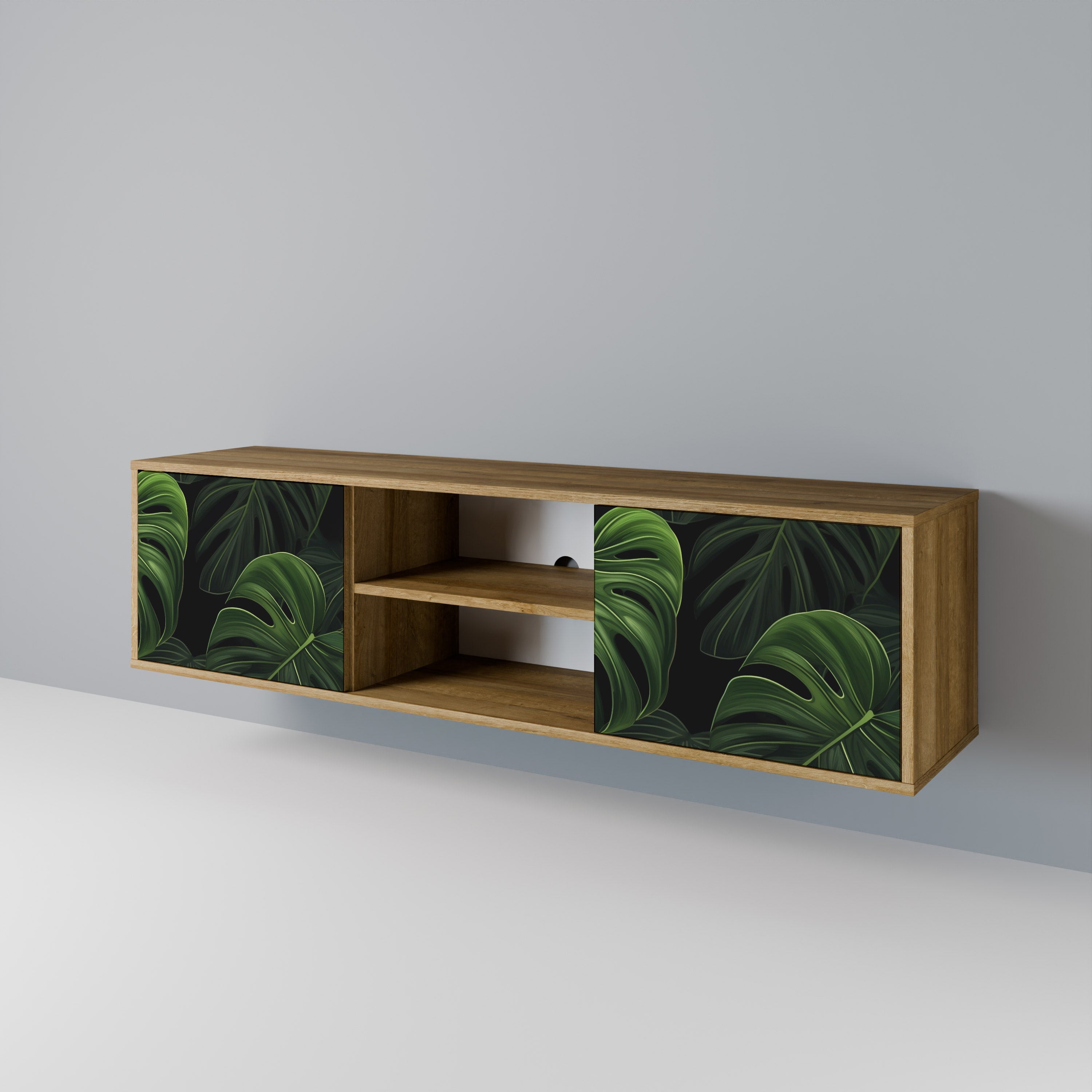 INFINITE MONSTERA 2-türiger TV-Ständer in Eichenoptik