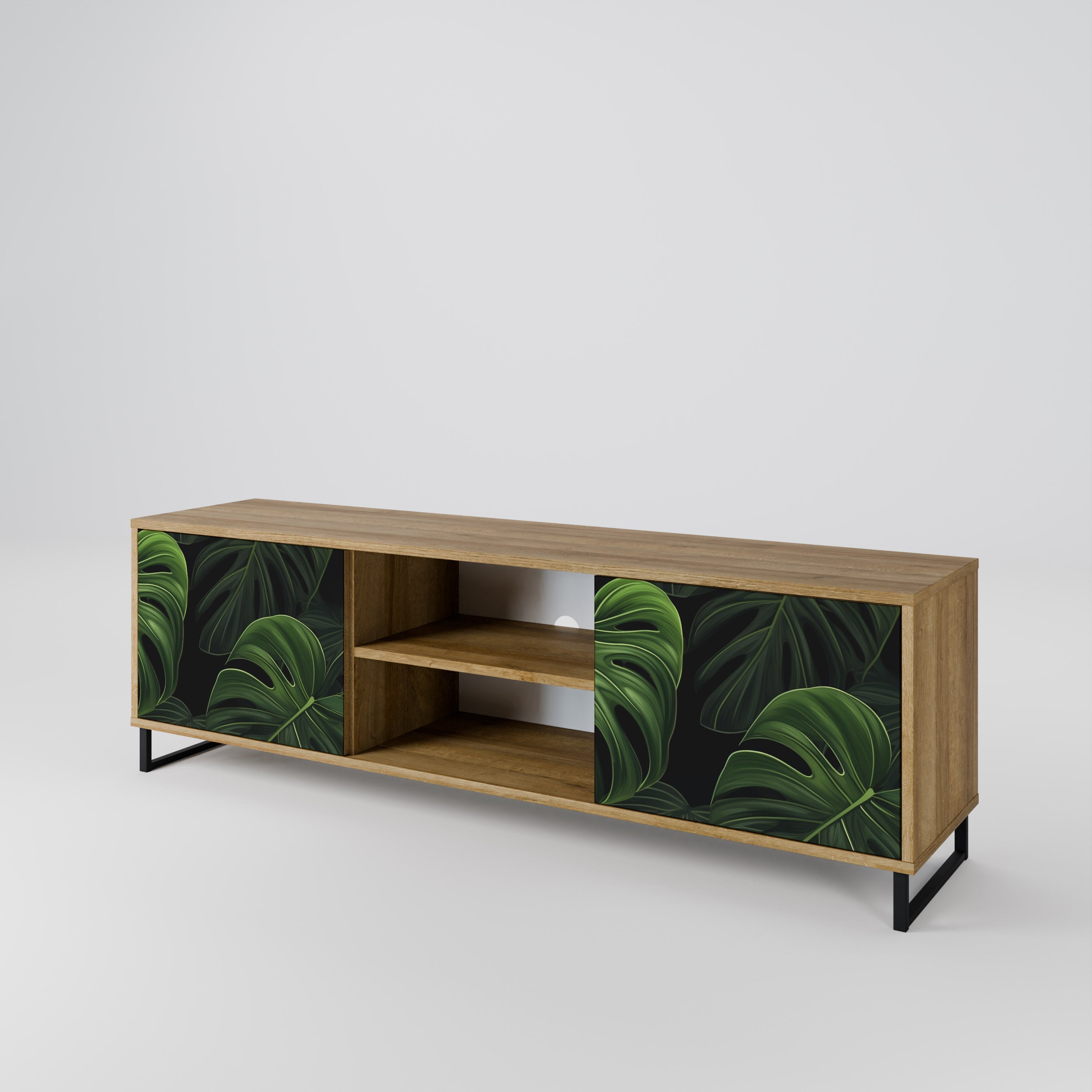 INFINITE MONSTERA 2-türiger TV-Ständer in Eichenoptik