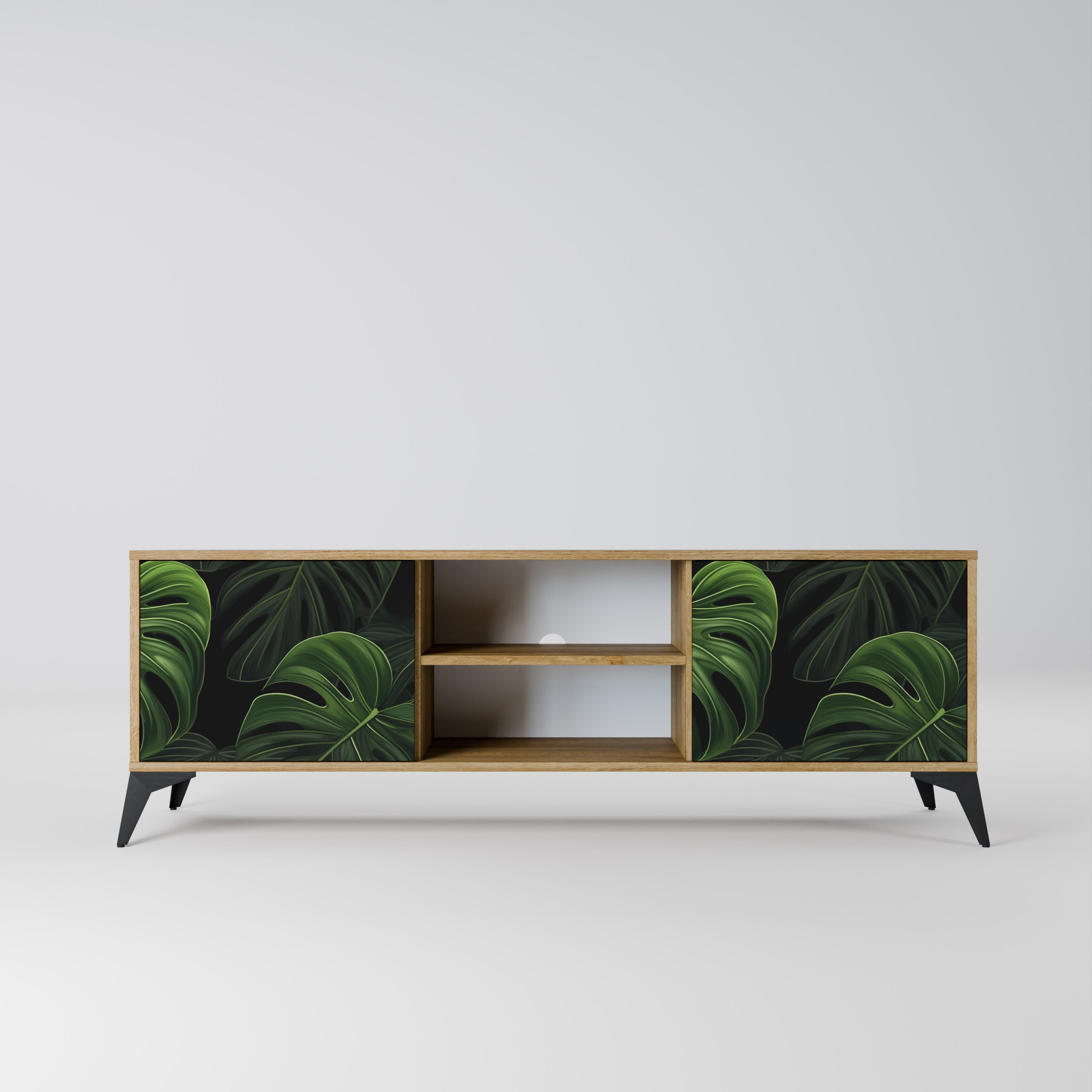 INFINITE MONSTERA 2-türiger TV-Ständer in Eichenoptik