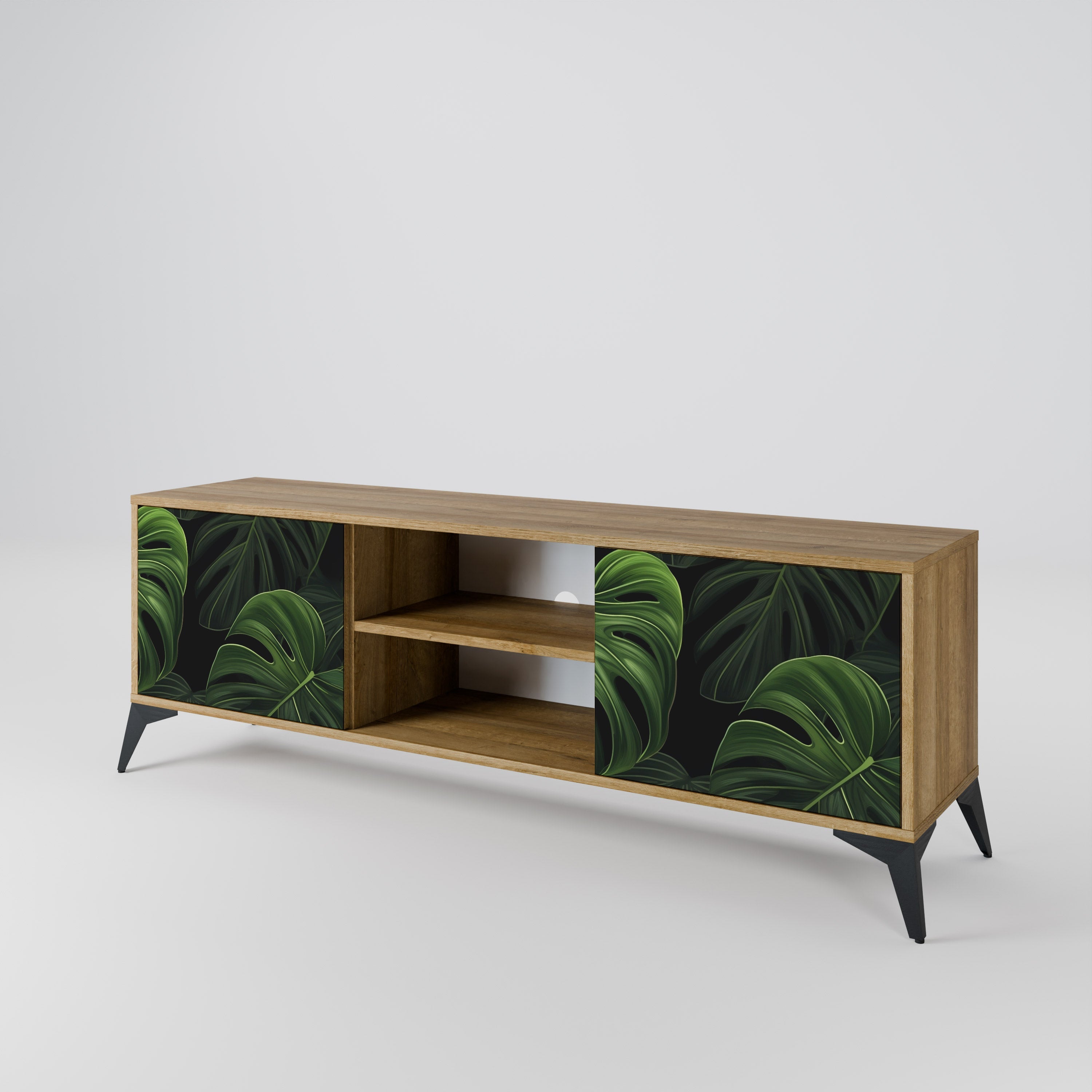 INFINITE MONSTERA 2-türiger TV-Ständer in Eichenoptik