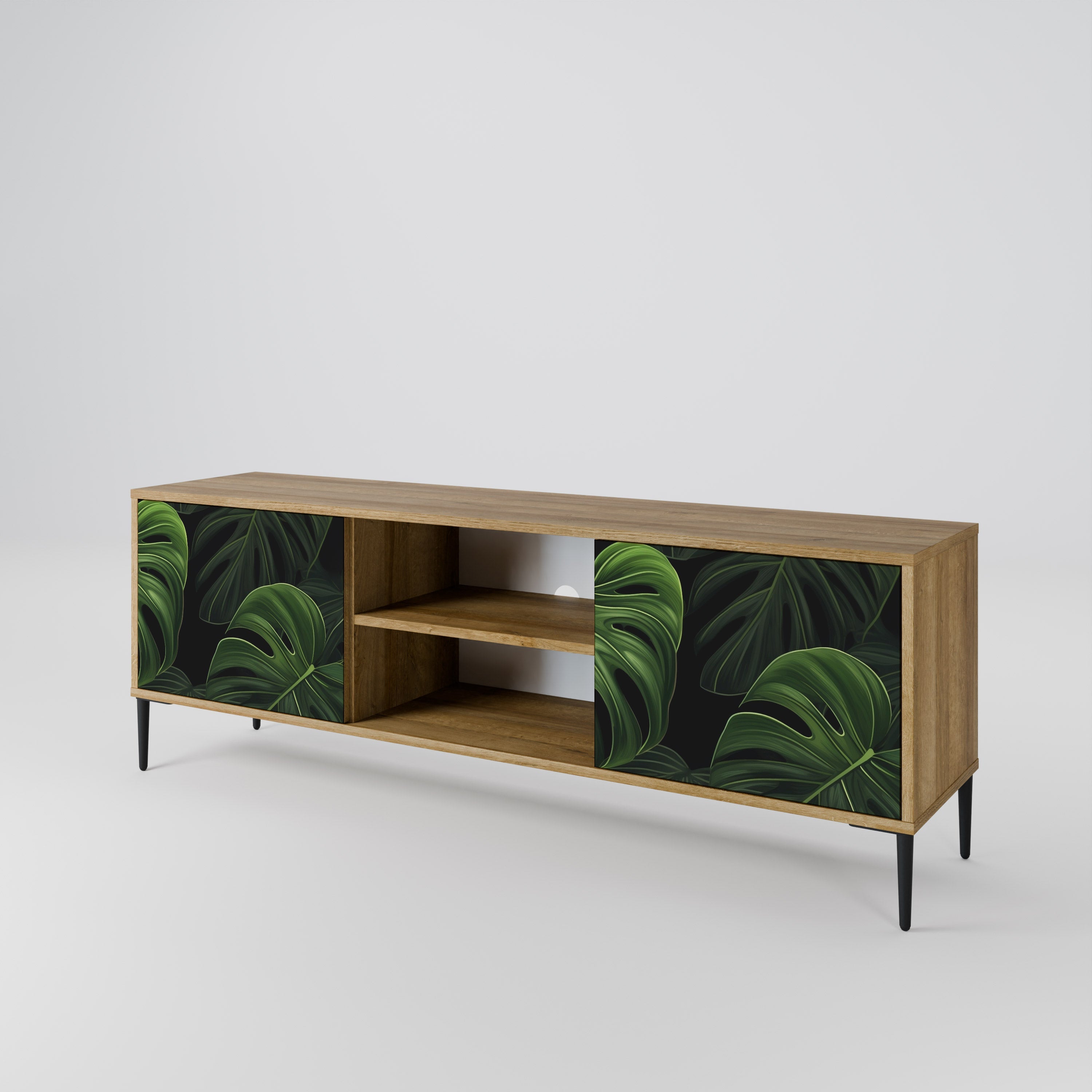 INFINITE MONSTERA 2-türiger TV-Ständer in Eichenoptik