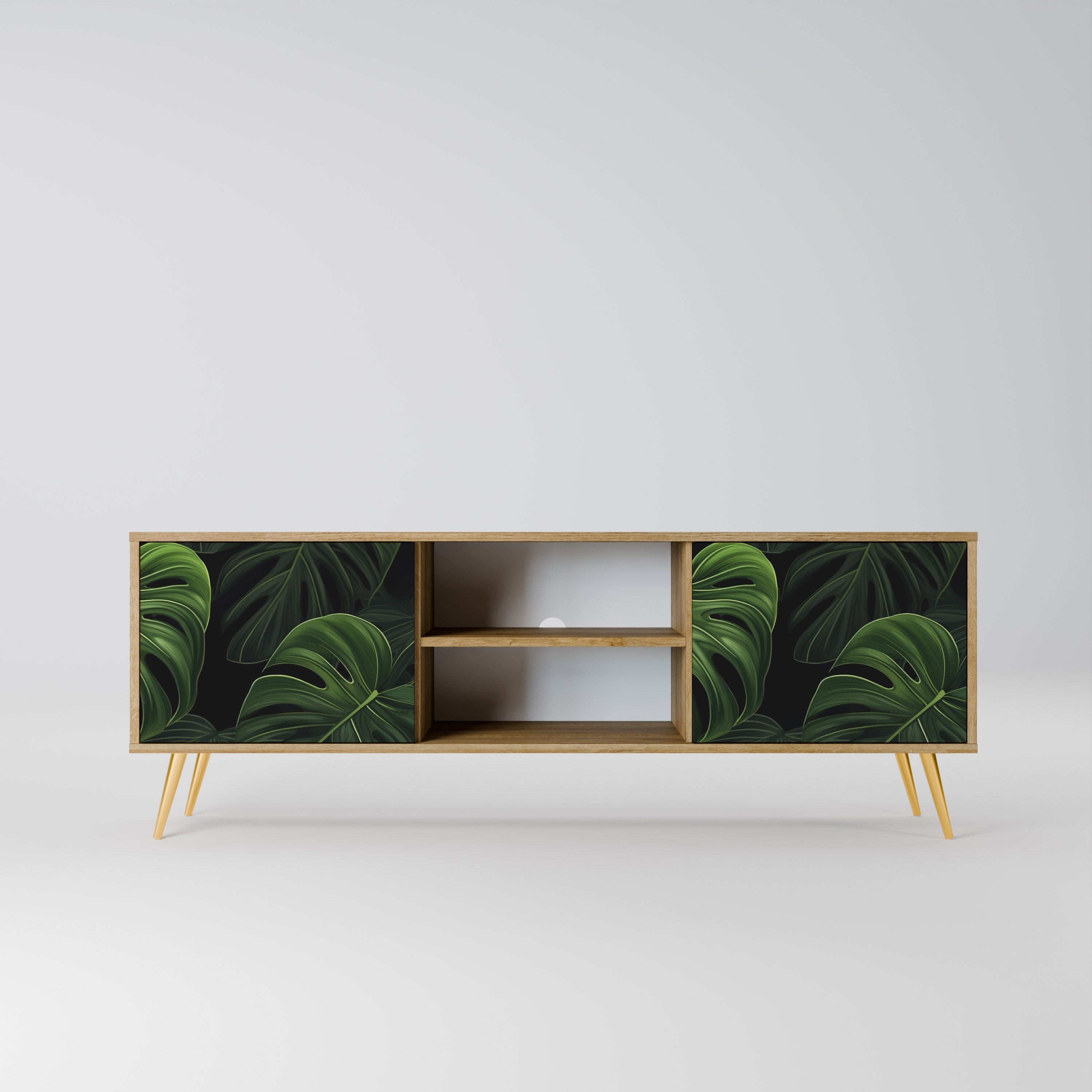 INFINITE MONSTERA 2-türiger TV-Ständer in Eichenoptik