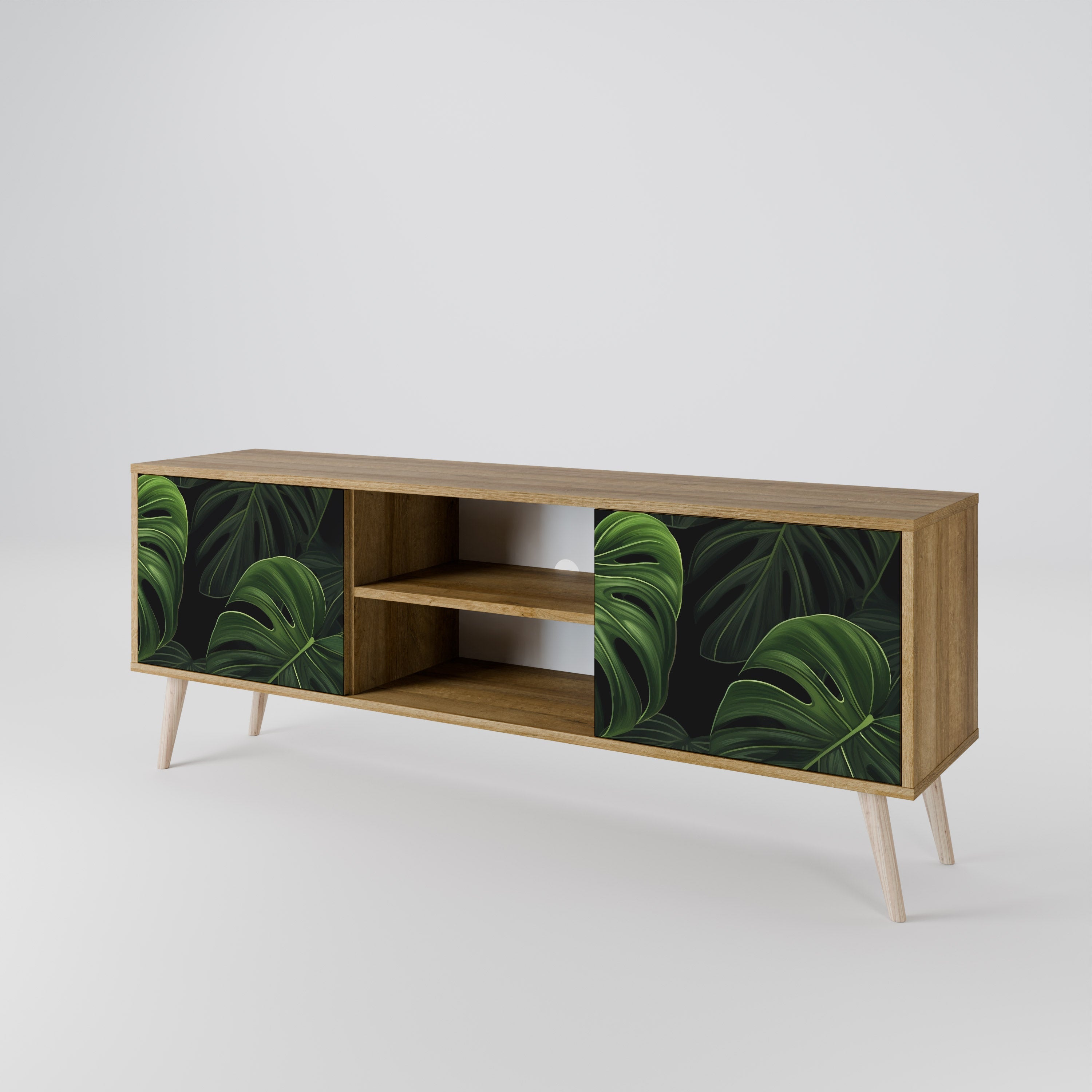 INFINITE MONSTERA 2-türiger TV-Ständer in Eichenoptik