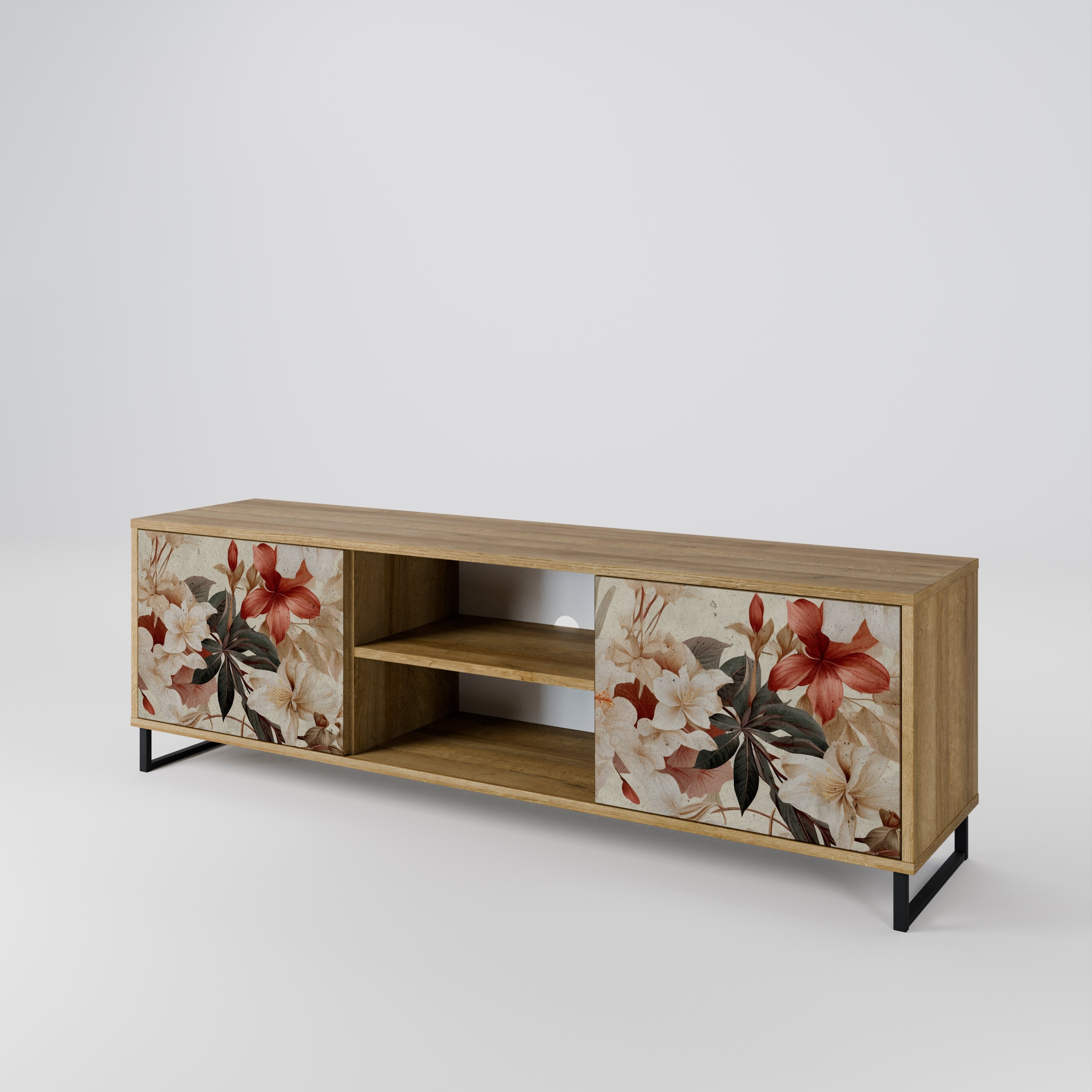 PETAL HARMONY 2-türiger TV-Ständer in Eichenoptik