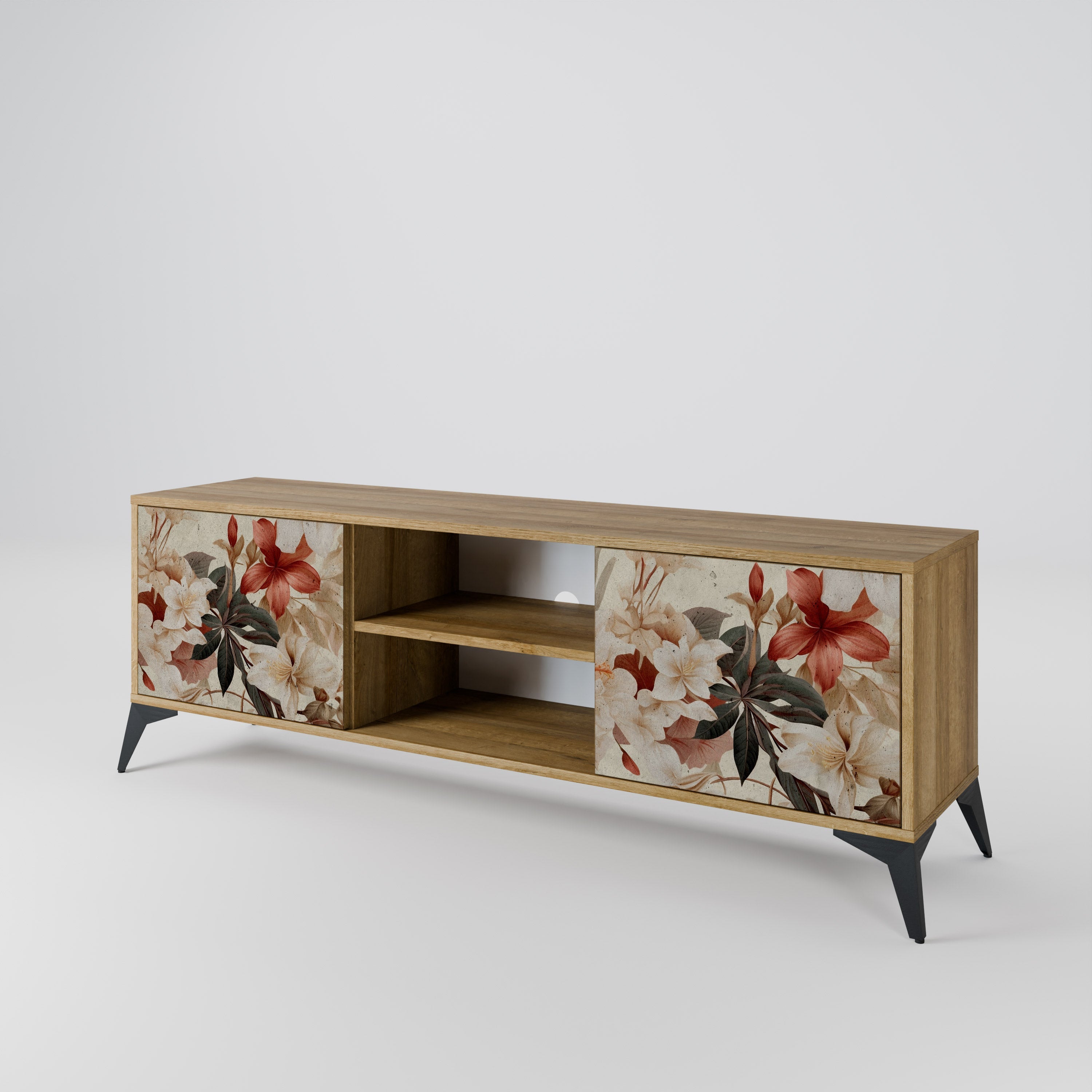 PETAL HARMONY 2-türiger TV-Ständer in Eichenoptik