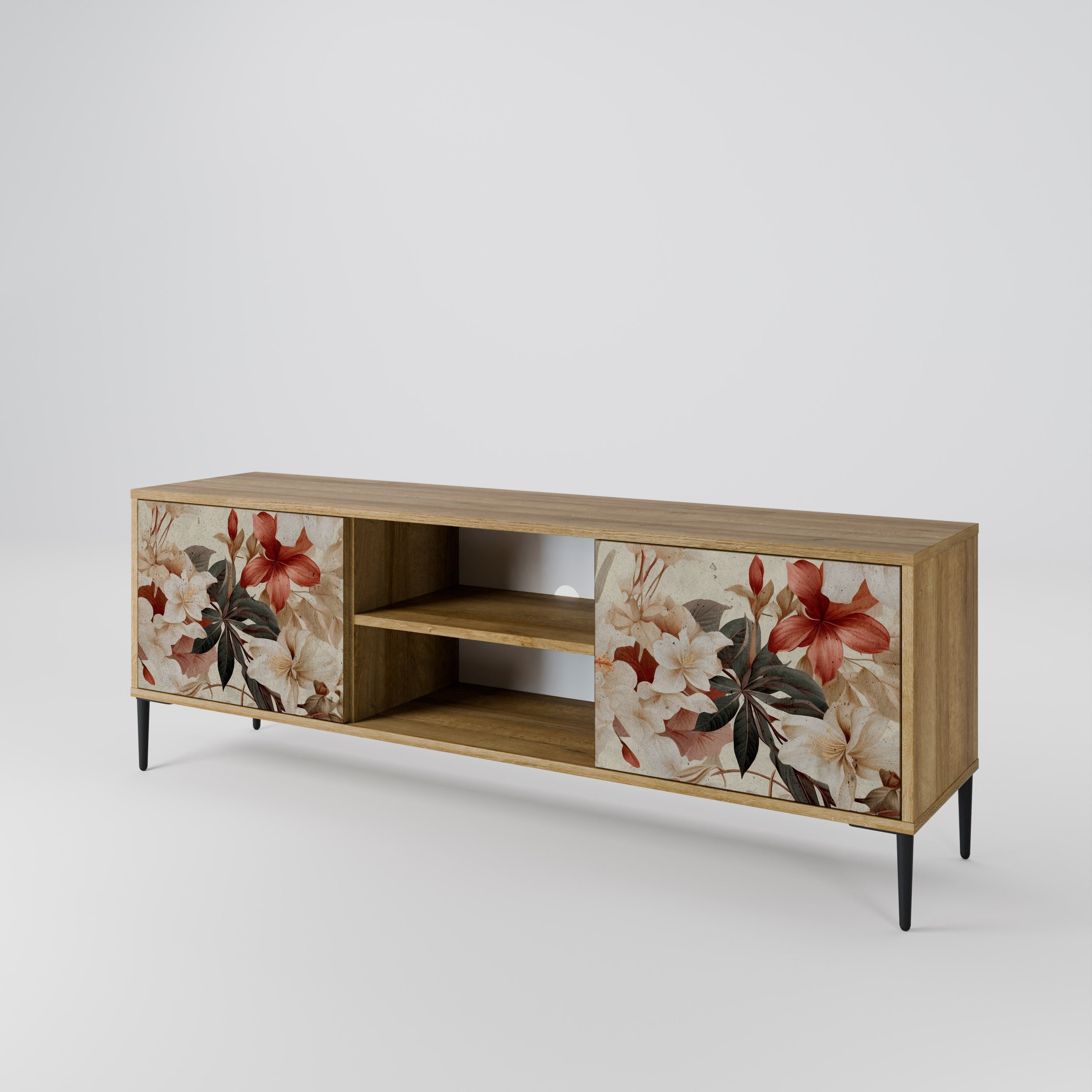 PETAL HARMONY 2-türiger TV-Ständer in Eichenoptik