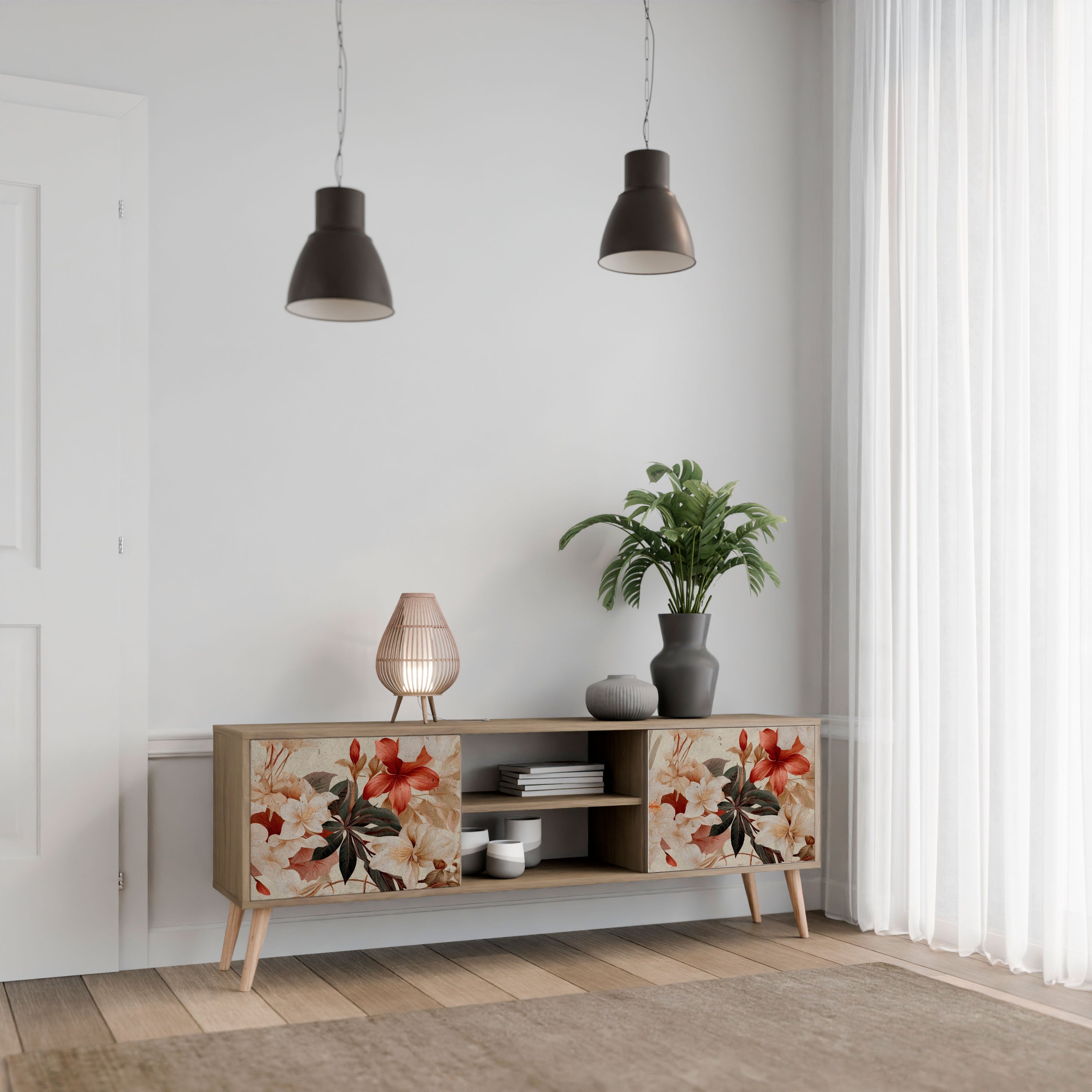 PETAL HARMONY 2-türiger TV-Ständer in Eichenoptik
