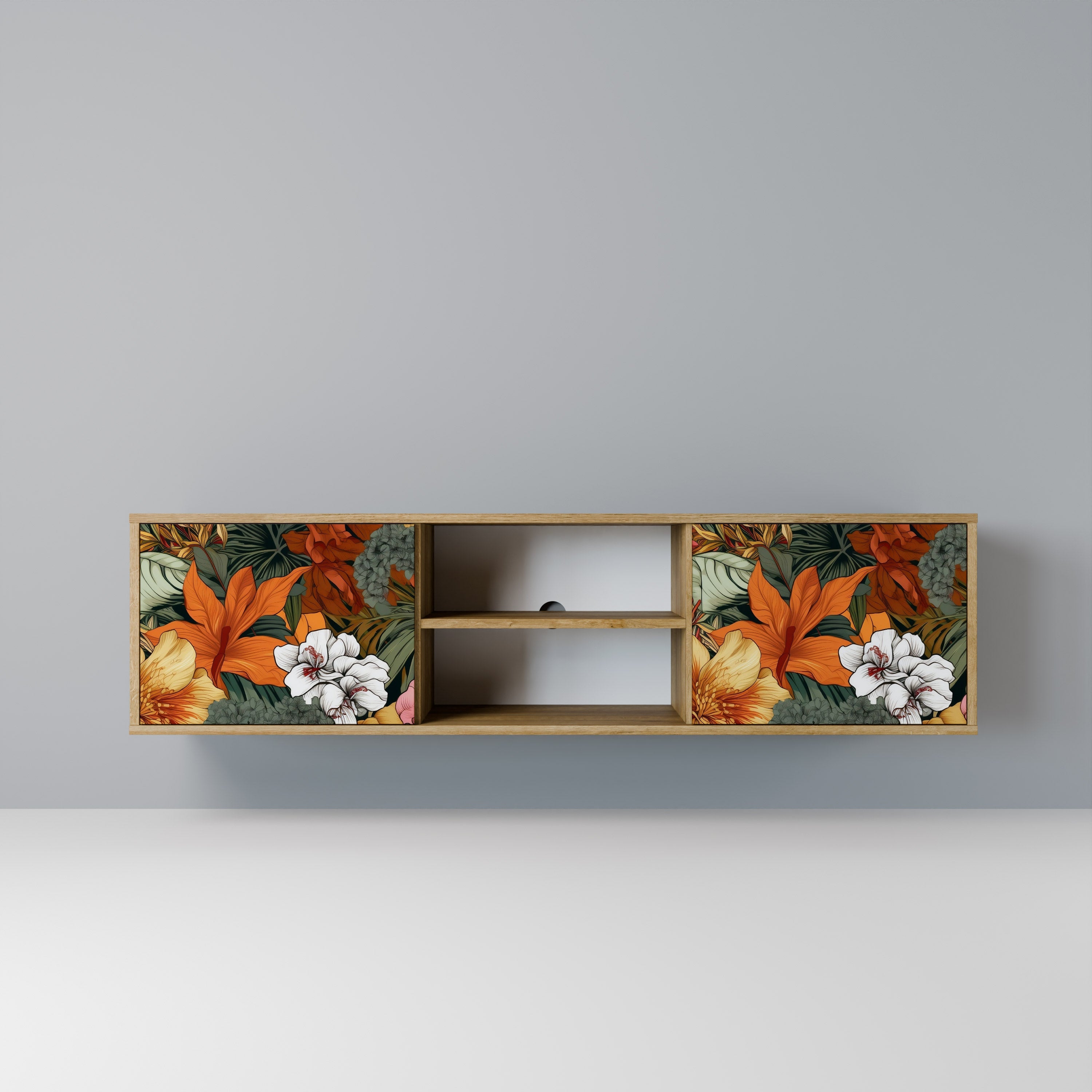 RADIANT FLORA 2-türiger TV-Ständer in Eichenoptik