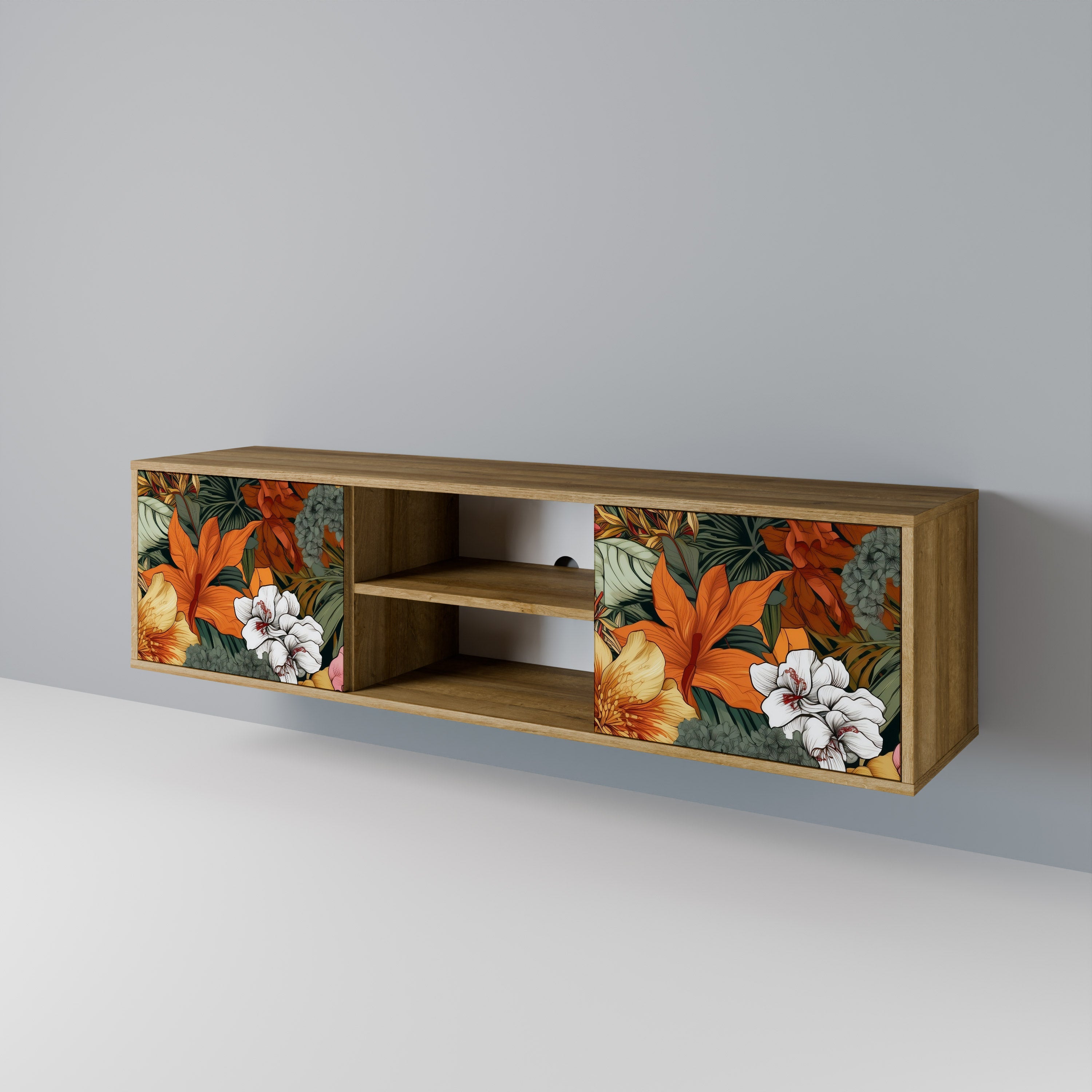 RADIANT FLORA 2-türiger TV-Ständer in Eichenoptik