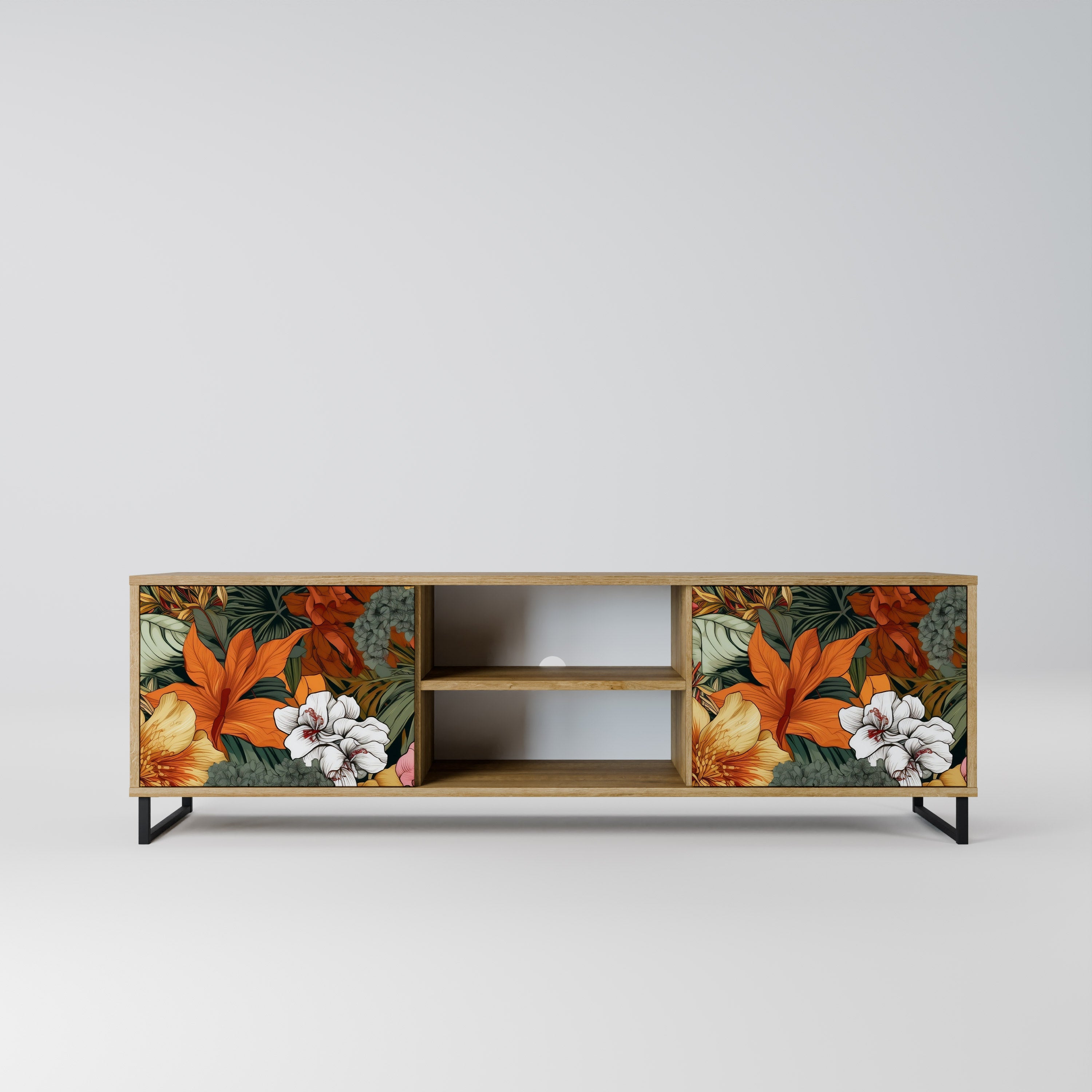 RADIANT FLORA 2-türiger TV-Ständer in Eichenoptik