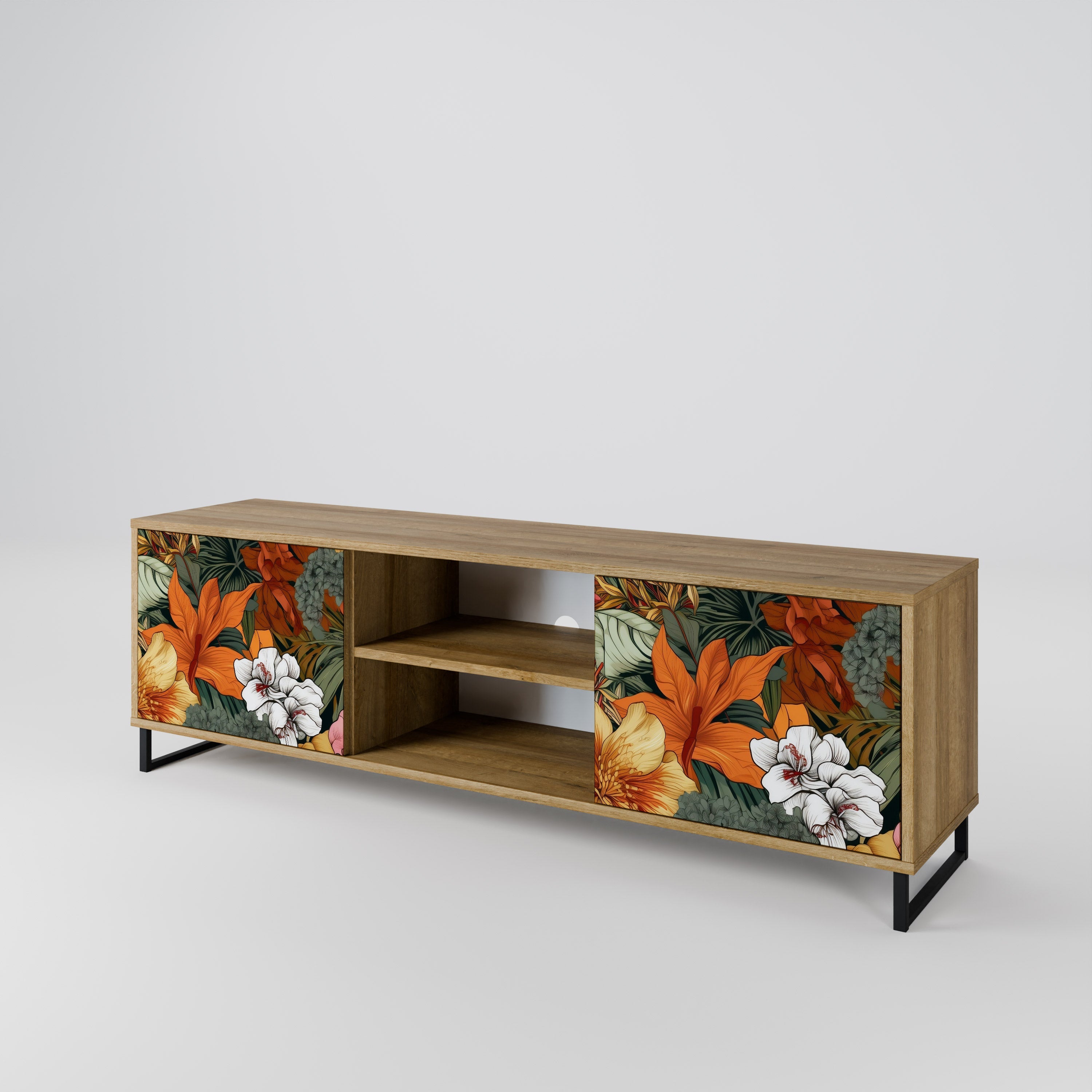 RADIANT FLORA 2-türiger TV-Ständer in Eichenoptik