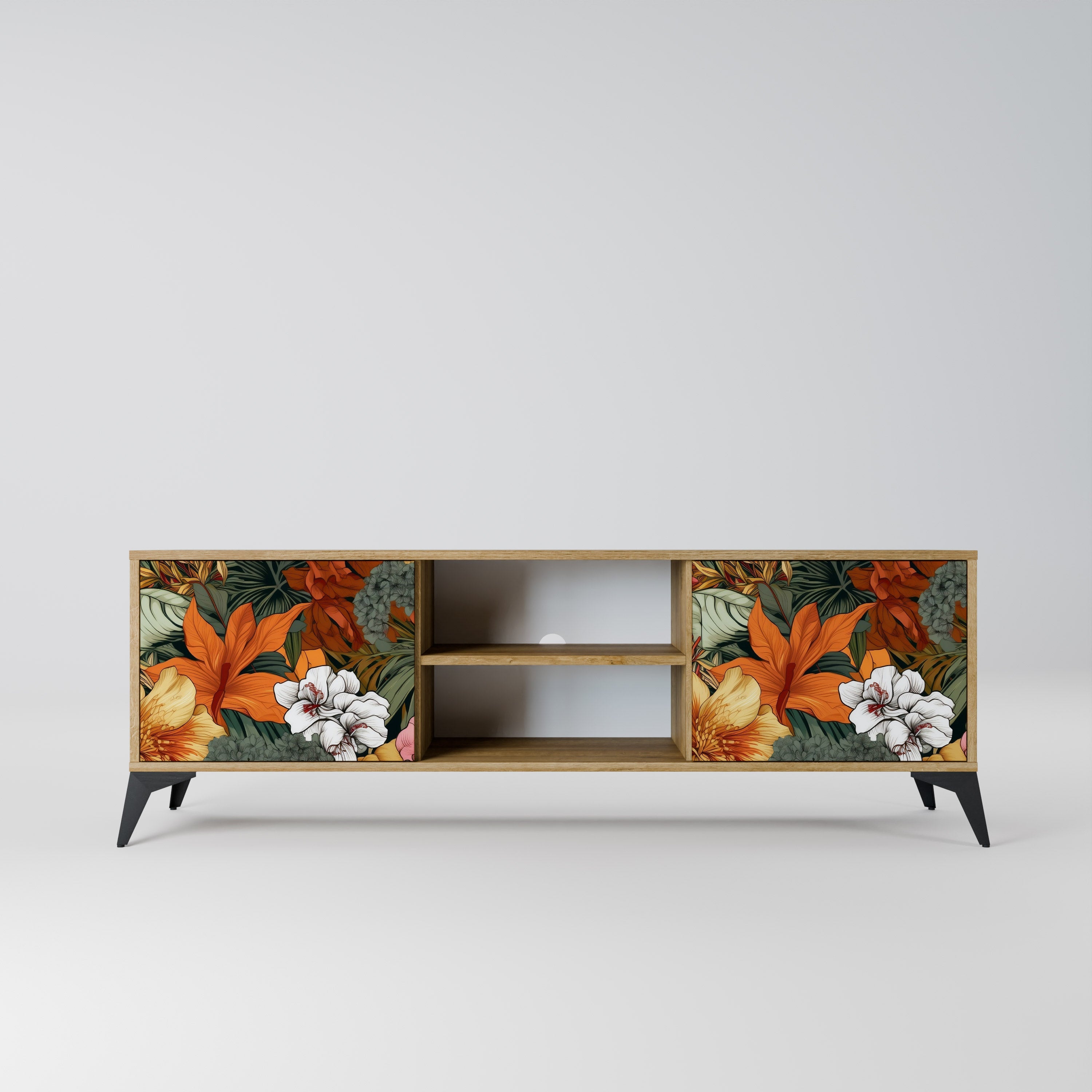 RADIANT FLORA 2-türiger TV-Ständer in Eichenoptik