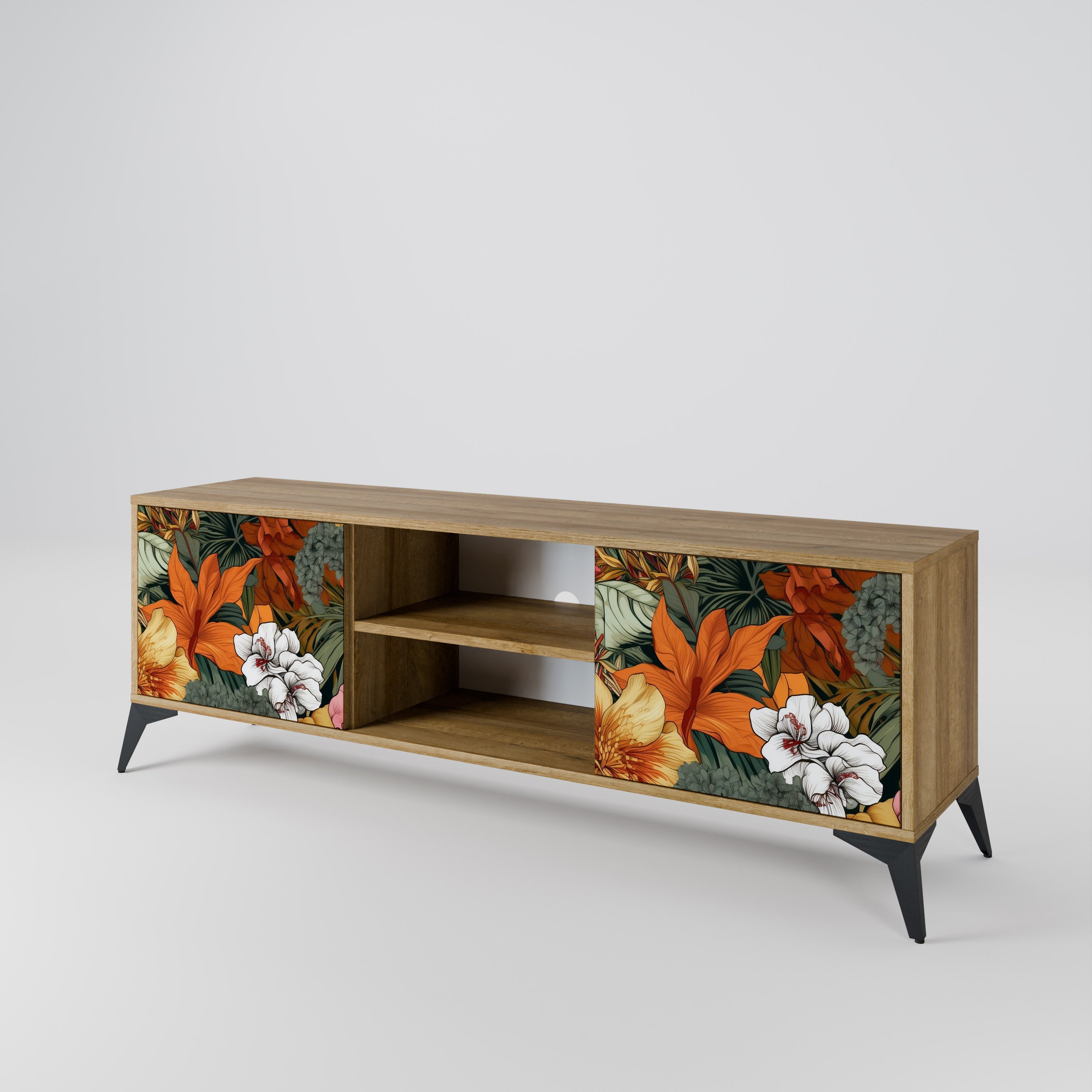 RADIANT FLORA 2-türiger TV-Ständer in Eichenoptik