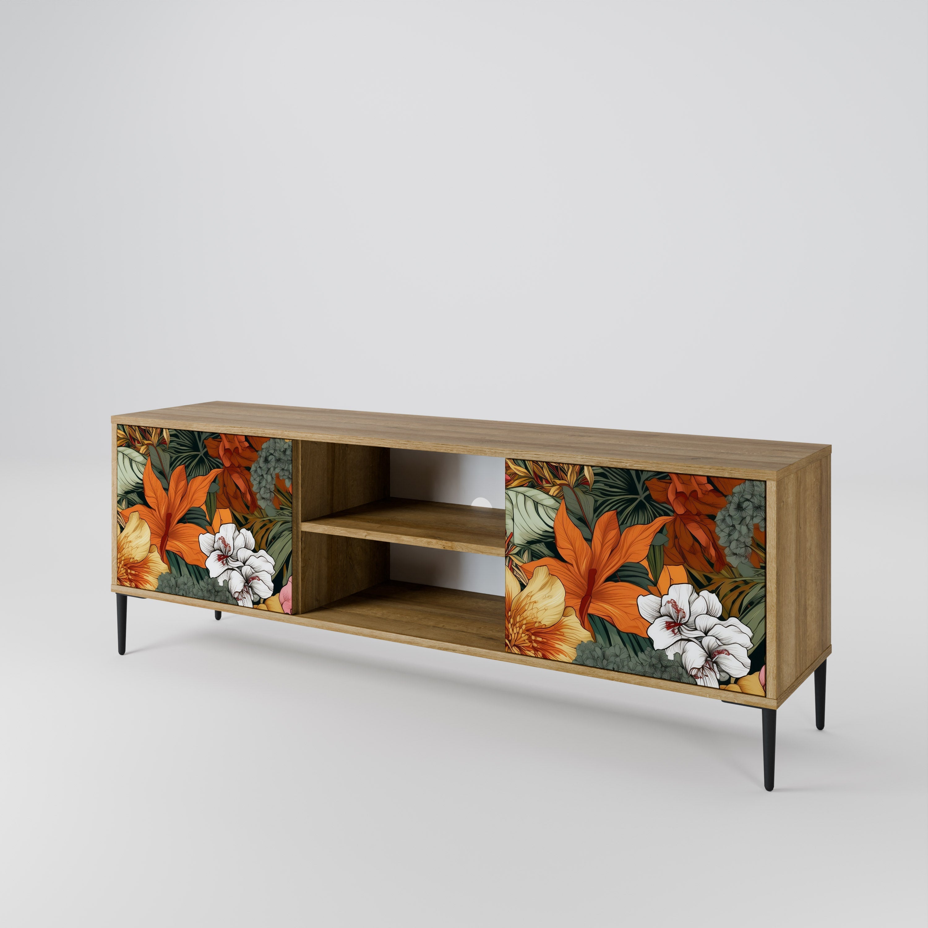 RADIANT FLORA 2-türiger TV-Ständer in Eichenoptik