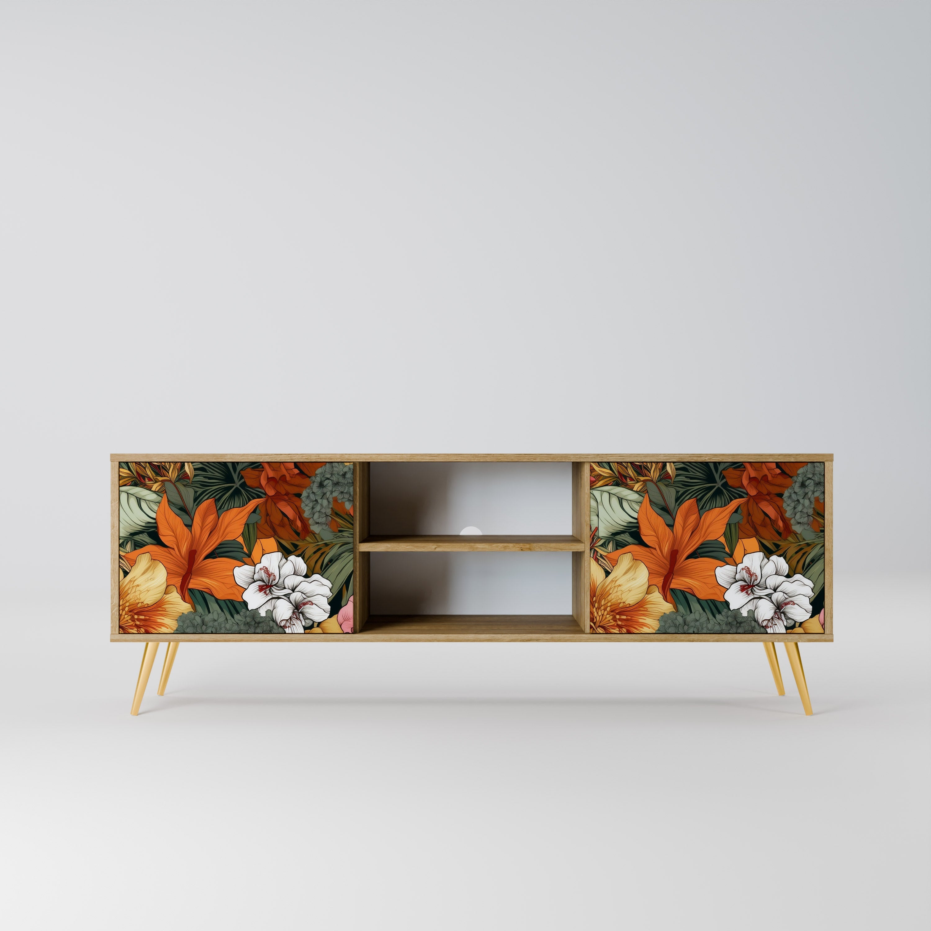 RADIANT FLORA 2-türiger TV-Ständer in Eichenoptik