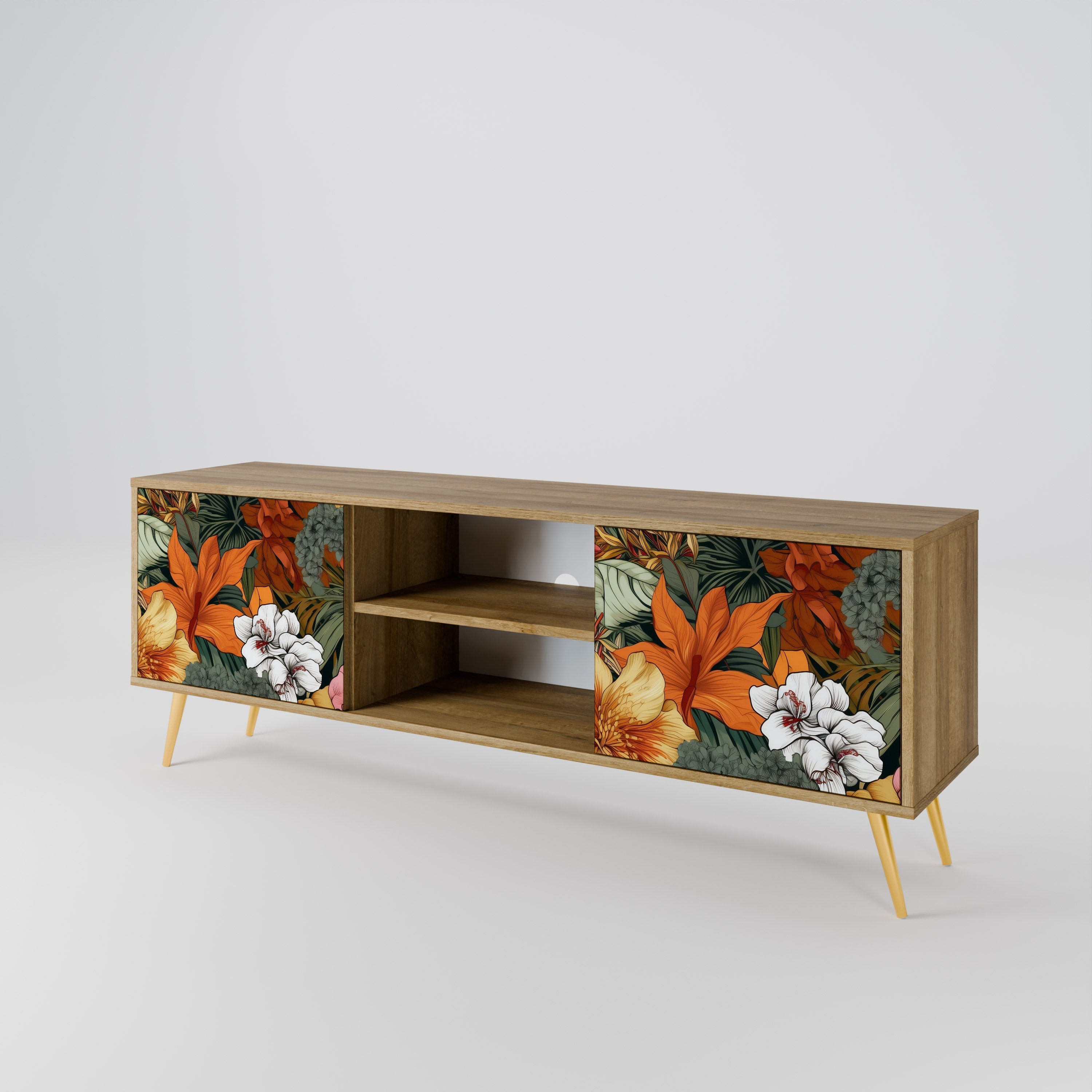 RADIANT FLORA 2-türiger TV-Ständer in Eichenoptik
