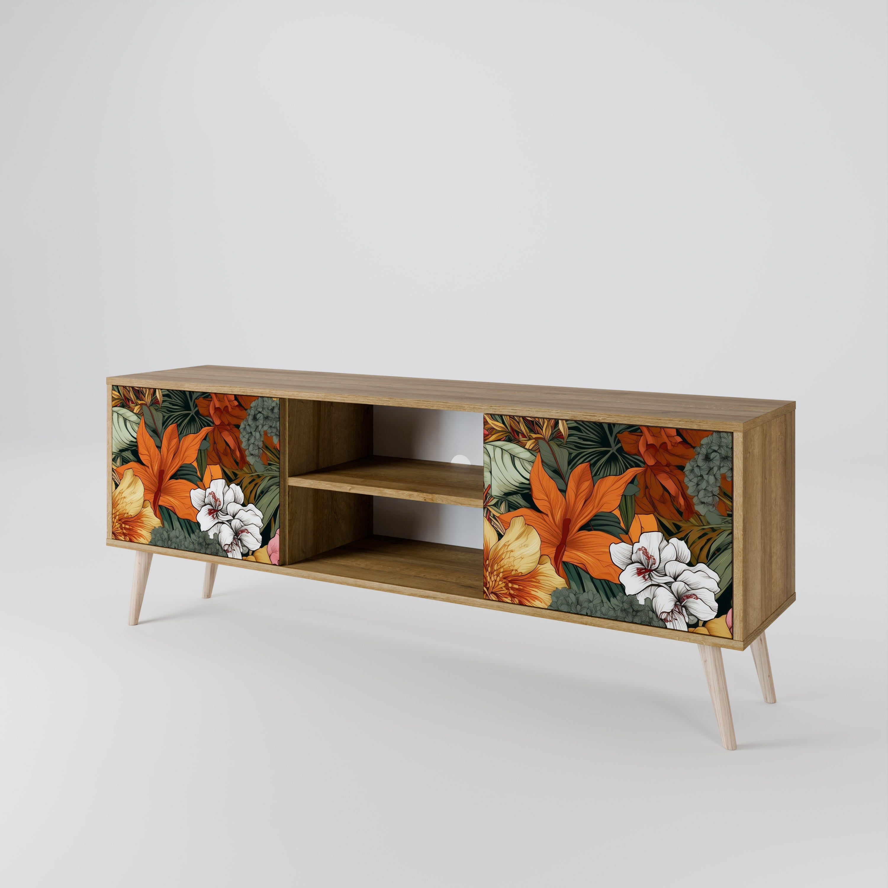 RADIANT FLORA 2-türiger TV-Ständer in Eichenoptik