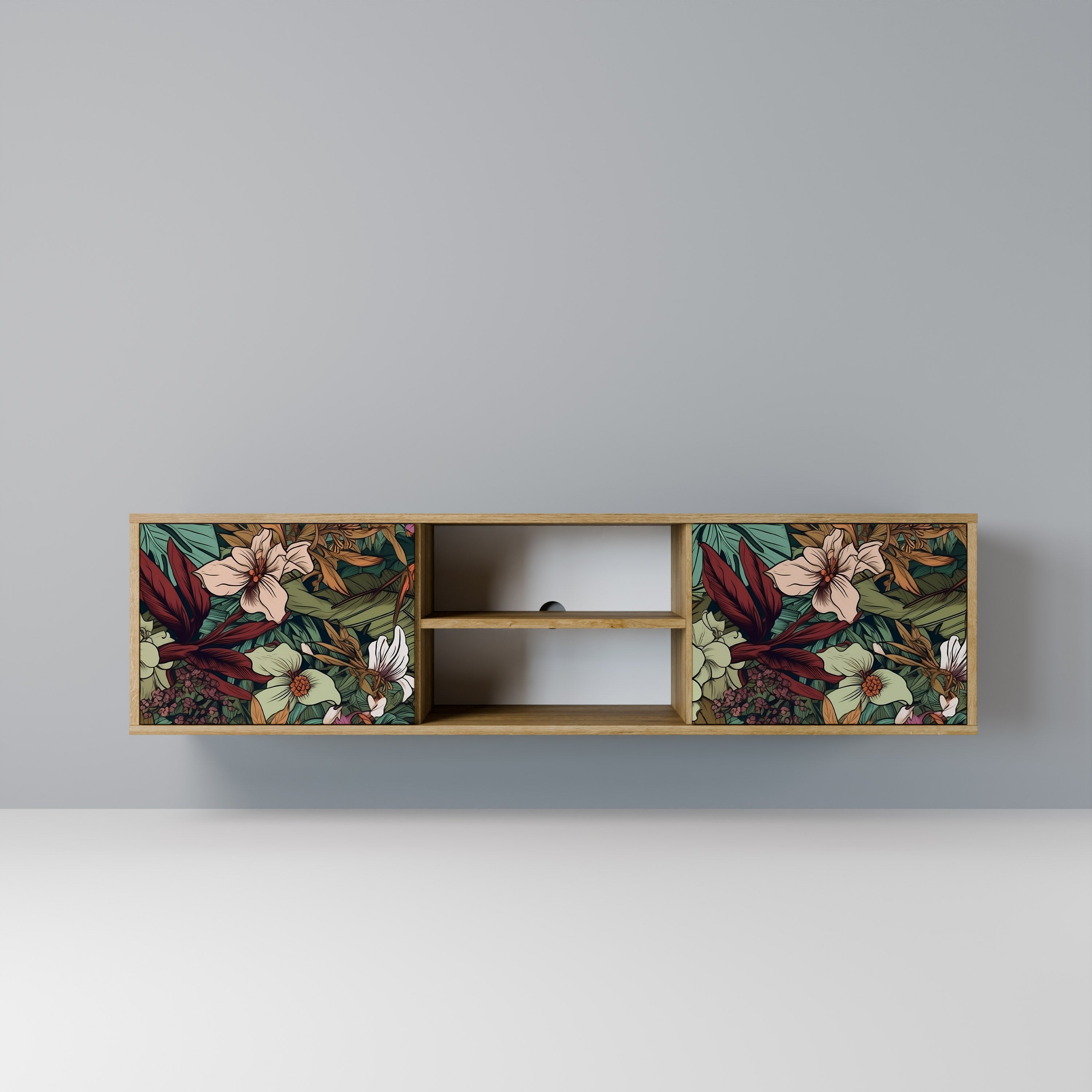 BOTANICAL EMERGENCE 2-türiger TV-Ständer in Eichenoptik