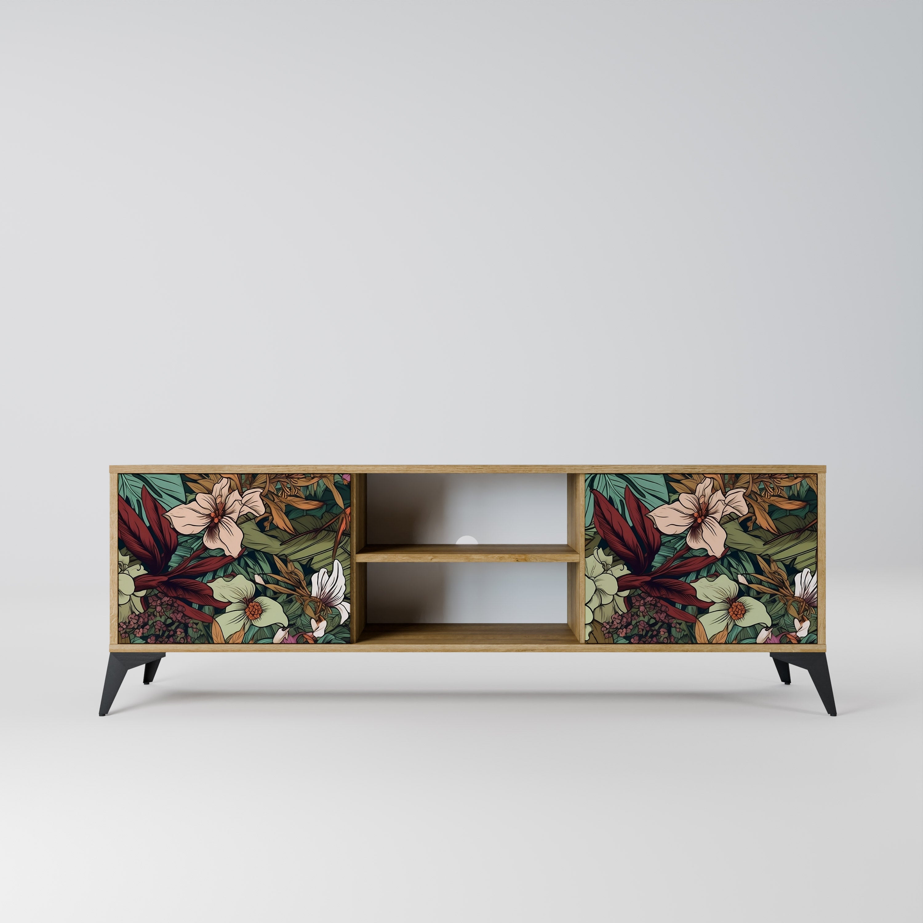 BOTANICAL EMERGENCE 2-türiger TV-Ständer in Eichenoptik