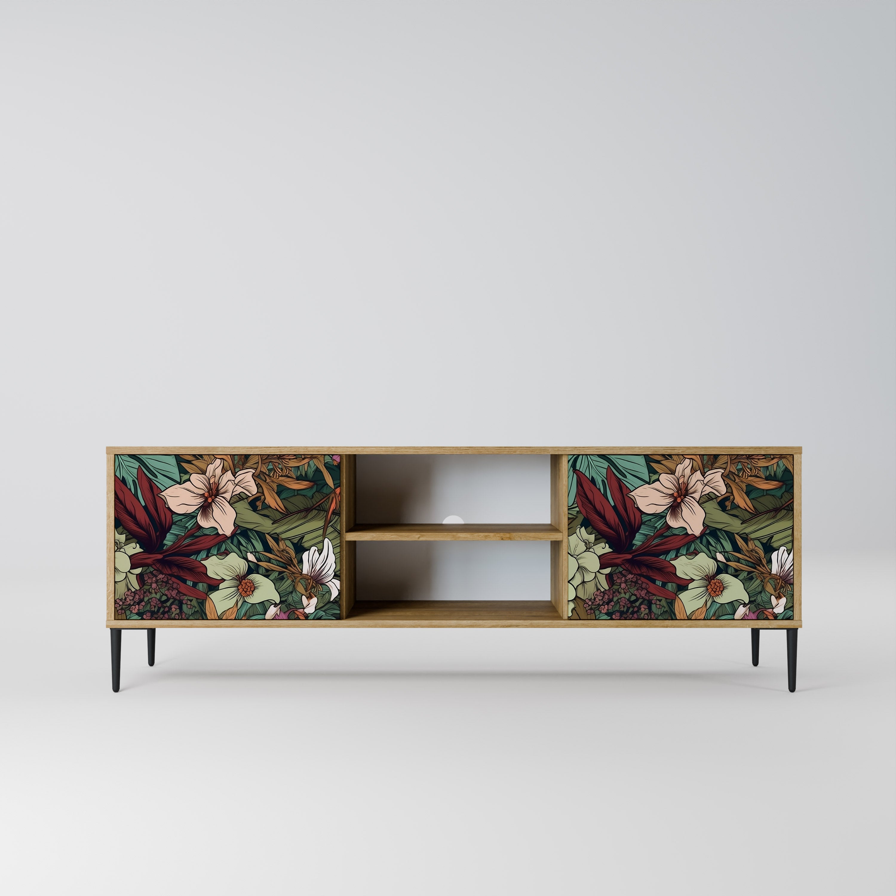 BOTANICAL EMERGENCE 2-türiger TV-Ständer in Eichenoptik