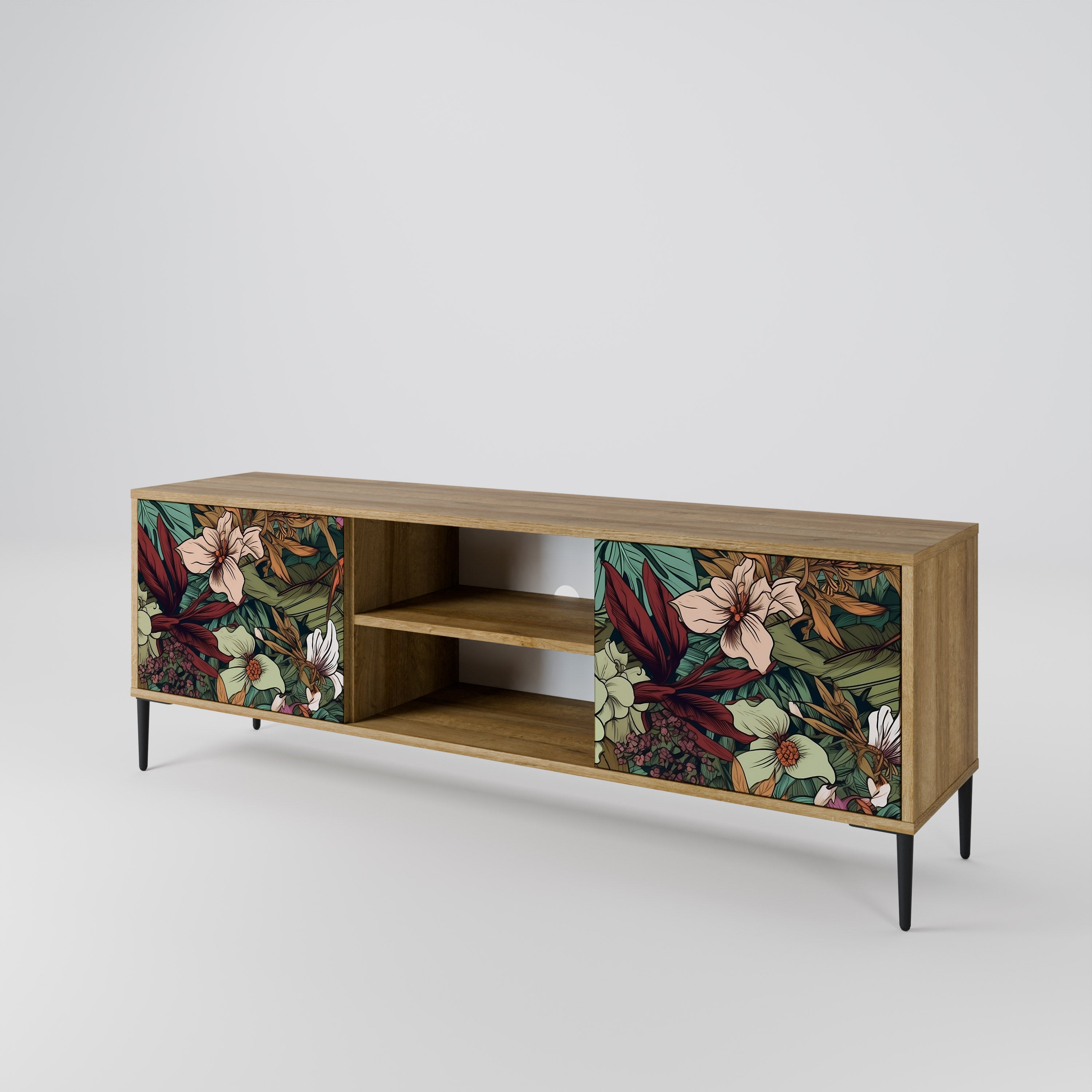 BOTANICAL EMERGENCE 2-türiger TV-Ständer in Eichenoptik