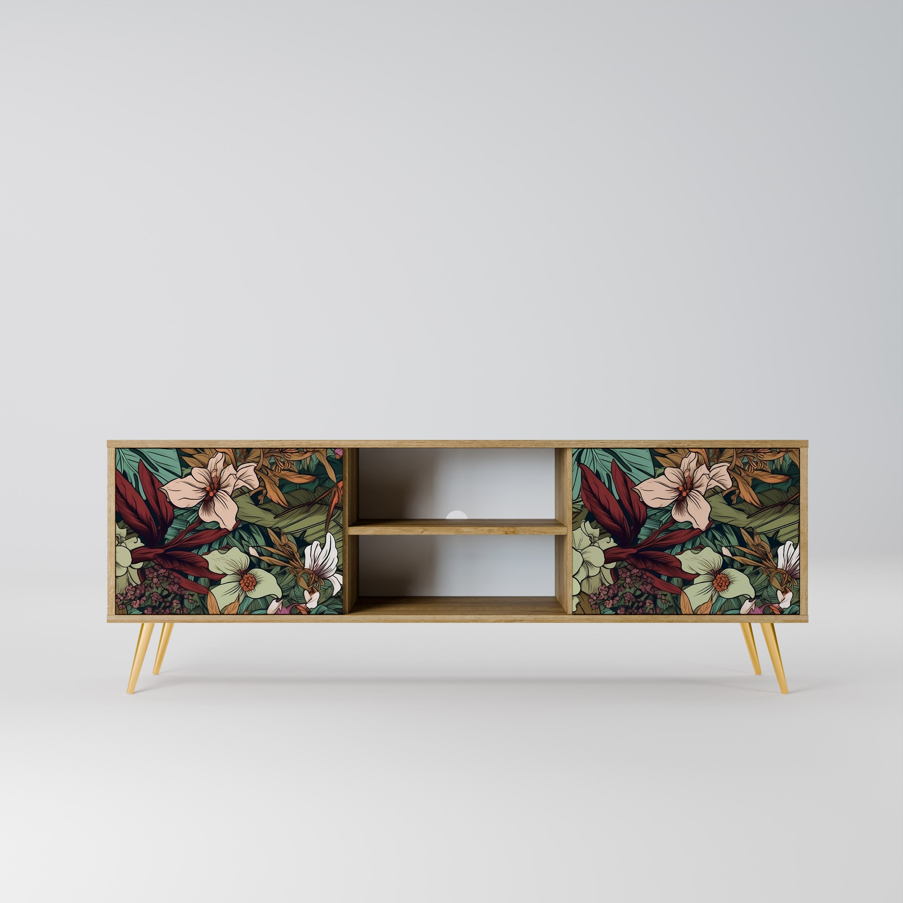 BOTANICAL EMERGENCE 2-türiger TV-Ständer in Eichenoptik