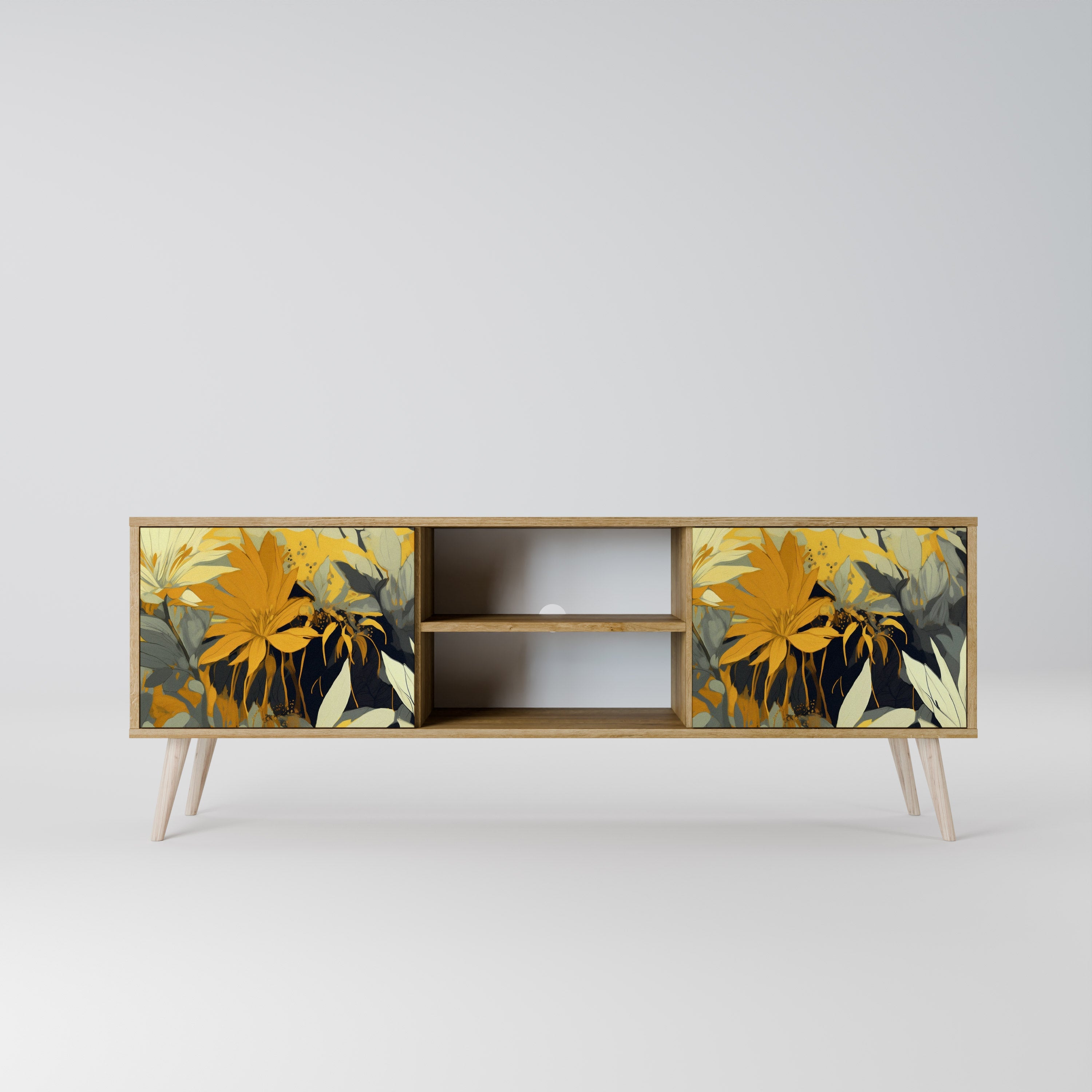 SUNKISSED LILY TV-Ständer mit 2 Türen in Eichenoptik