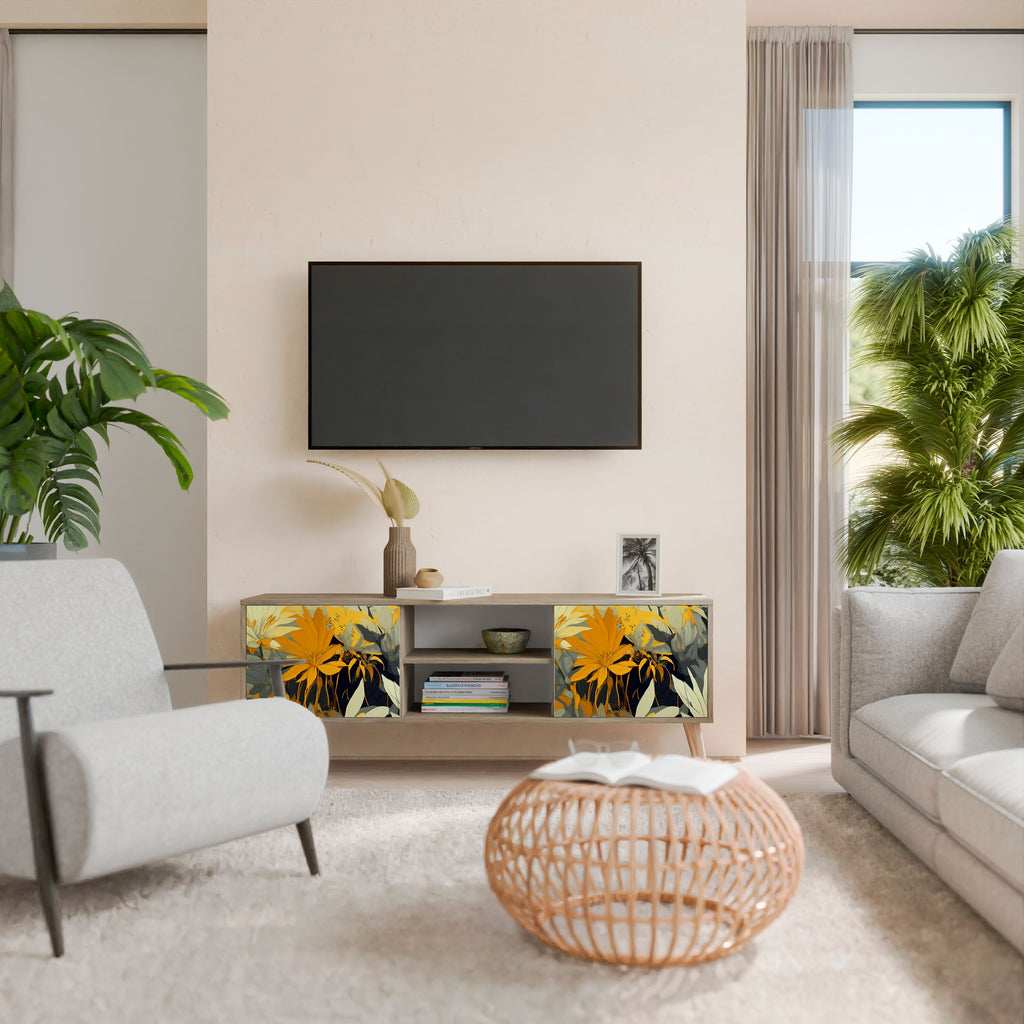SUNKISSED LILY TV-Ständer mit 2 Türen in Eichenoptik