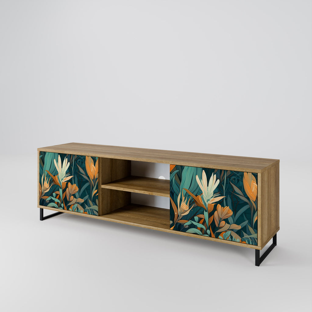 FLORAL SERENITY 2-türiger TV-Ständer in Eichenoptik